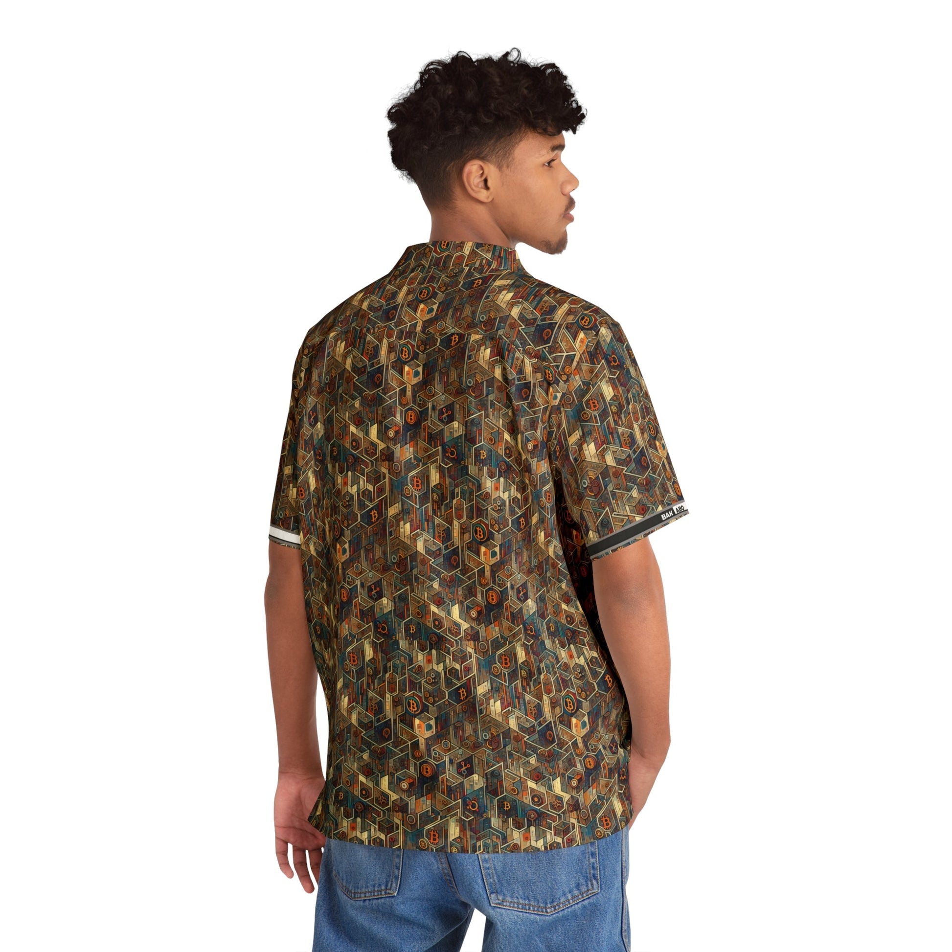 Retro Geometric Hawaiian Shirt — Vintage Brown Tiki Pattern Aloha Shirt Printify bakabo.club
