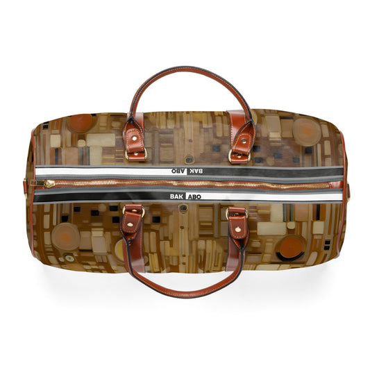 Abstract Gold Mosaic Duffel Bag – Waterproof Travel Bag with Modern Face Art Printify bakabo.club