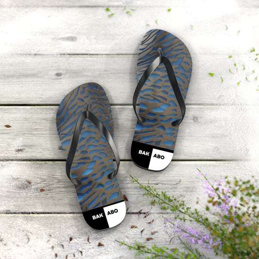 Beach Flip Flops — Blue Camo Patterned Summer Sandals Printify bakabo.club
