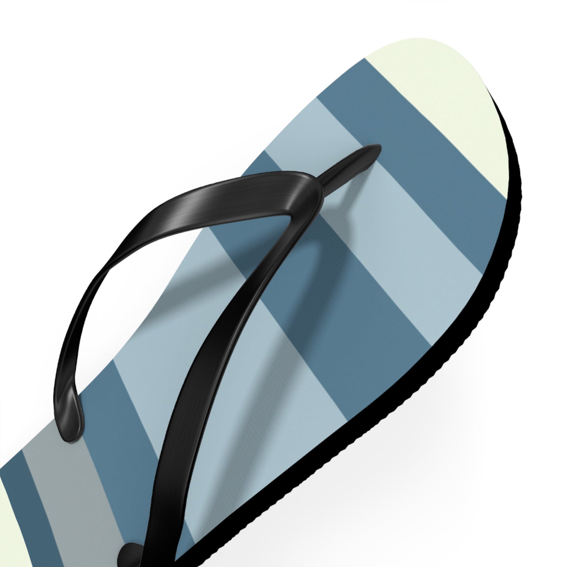 Striped Blue Flip Flops — Casual Beach Sandals with Coastal Ombre Design Printify bakabo.club