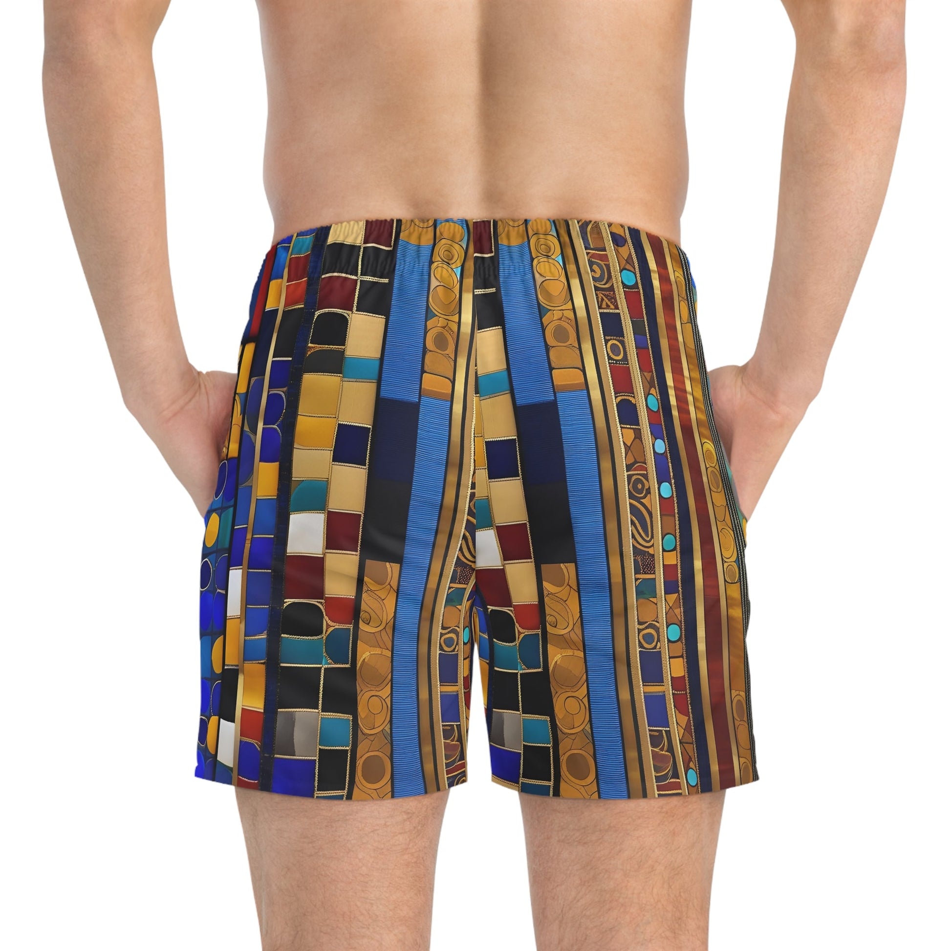 BKS Glyph Column™ Swim Trunks Printify bakabo.club