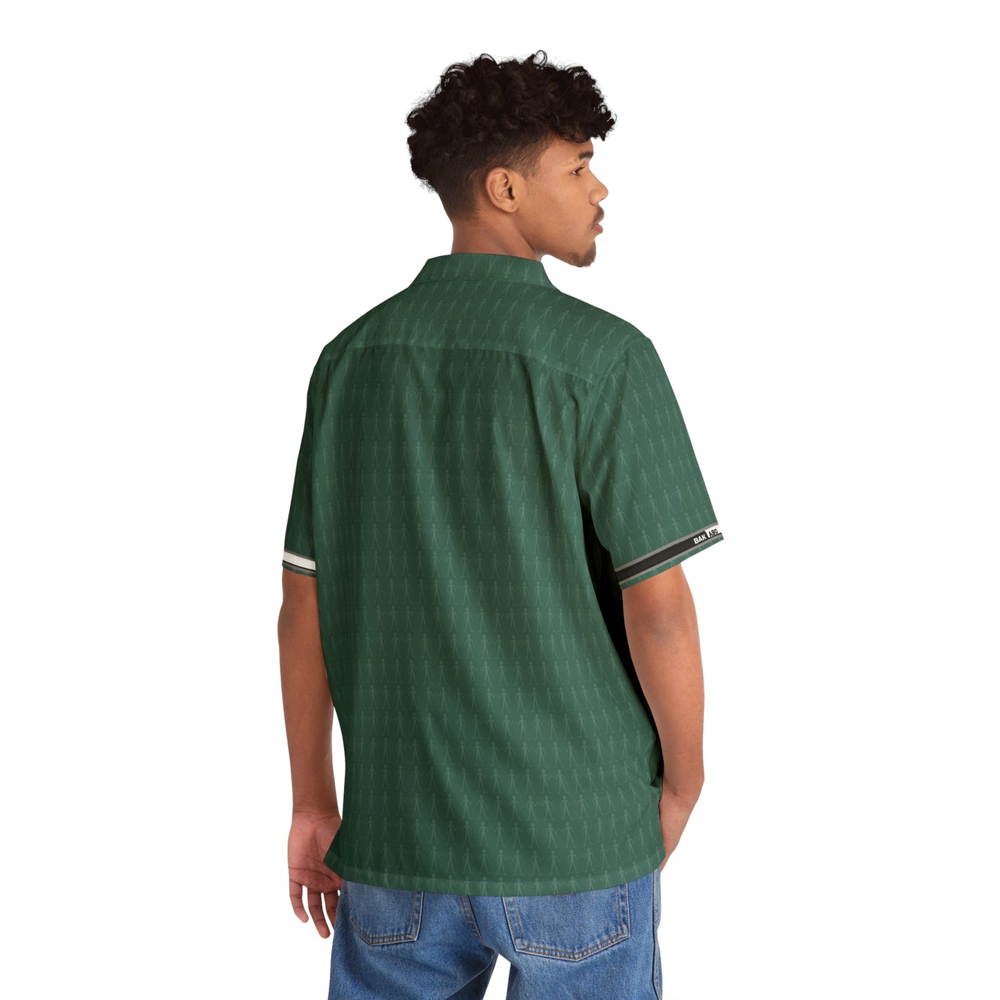 Green Tropical Pattern Hawaiian Shirt — Men's Casual Aloha Button-Up Printify bakabo.club