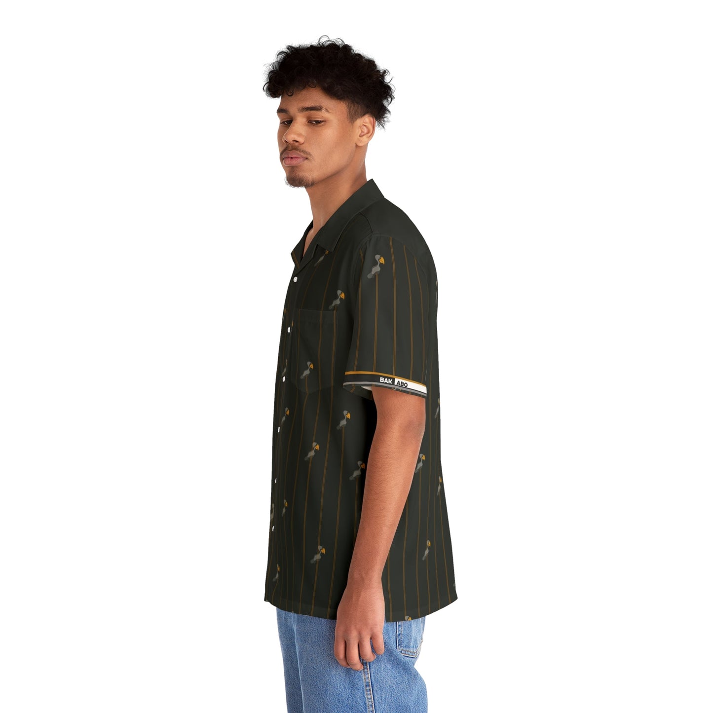 Men's Palm Stripe Hawaiian Shirt – Vintage Tropical AOP Printify bakabo.club