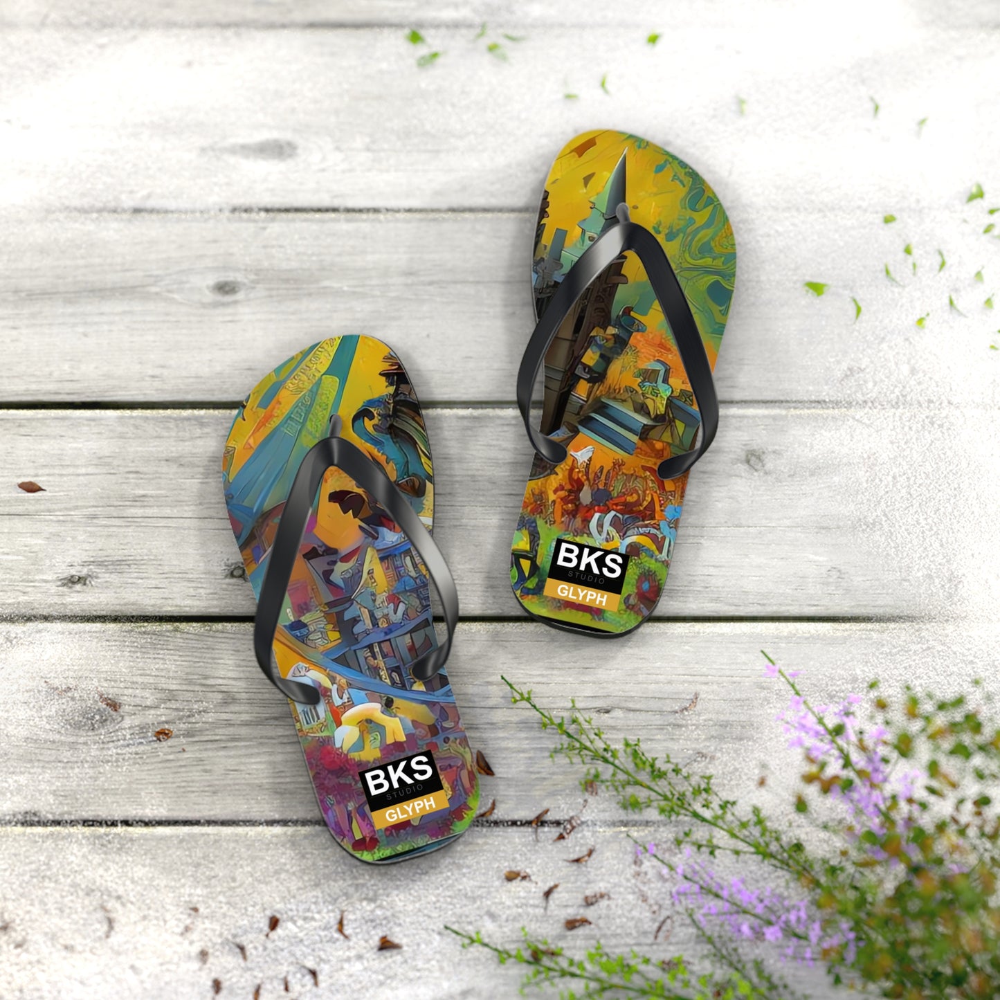 BKS Glyph Castle™ Flip Flops