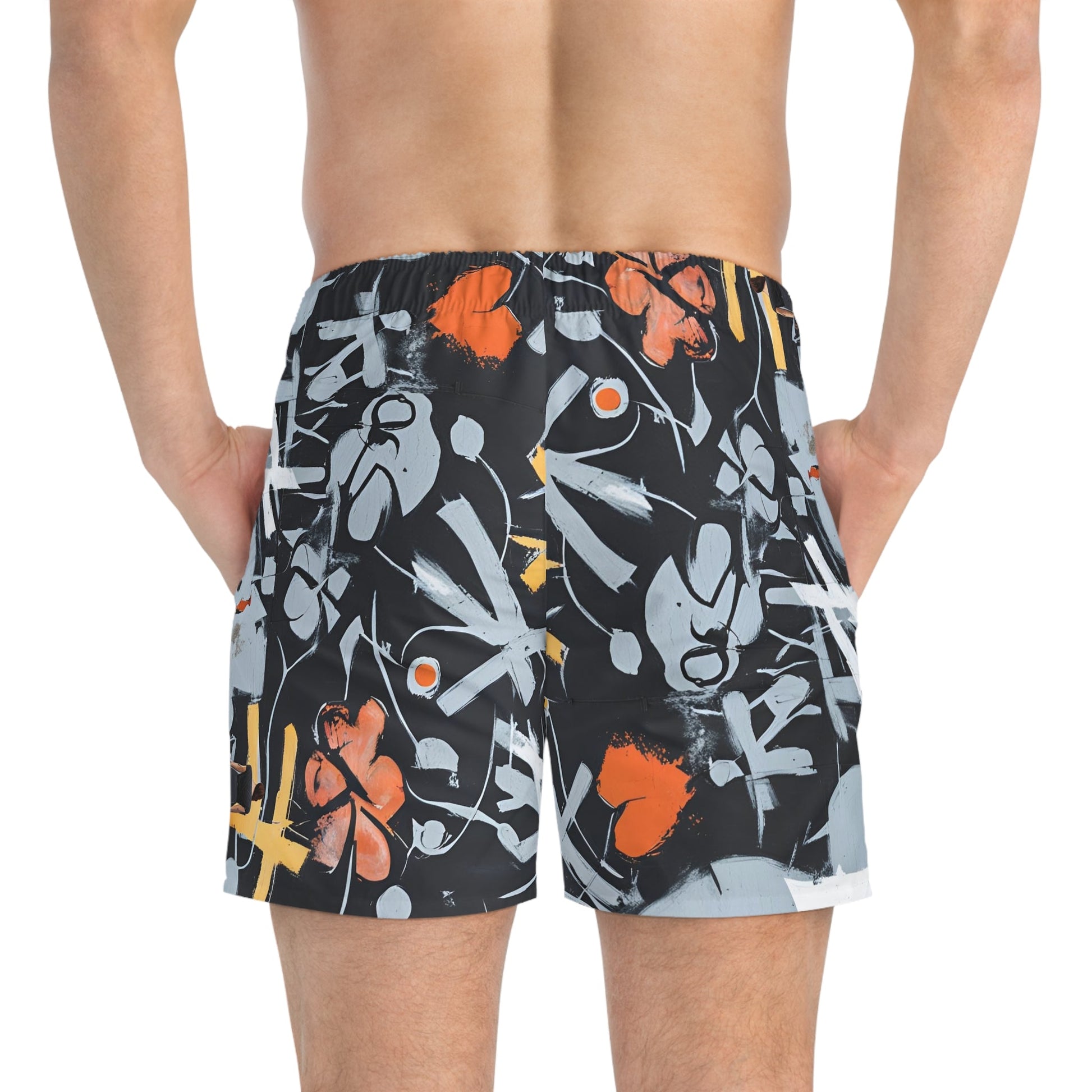 Graffiti Heart Swim Trunks — Abstract Street Art AOP Boardshorts Printify bakabo.club