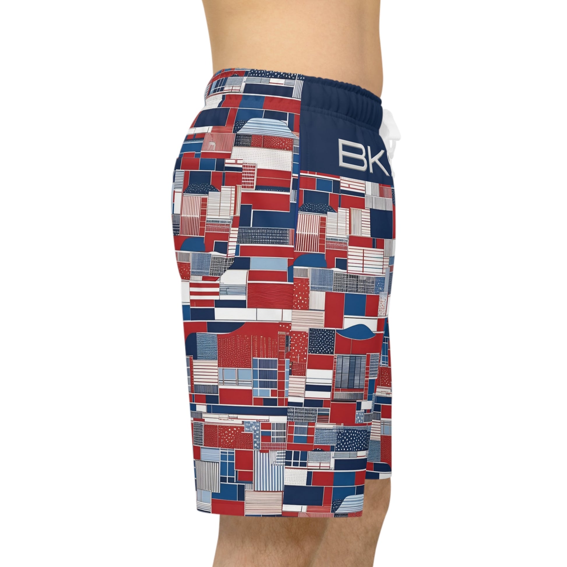 BKS Riviera Blocks™ Athletic Long Shorts Printify bakabo.club