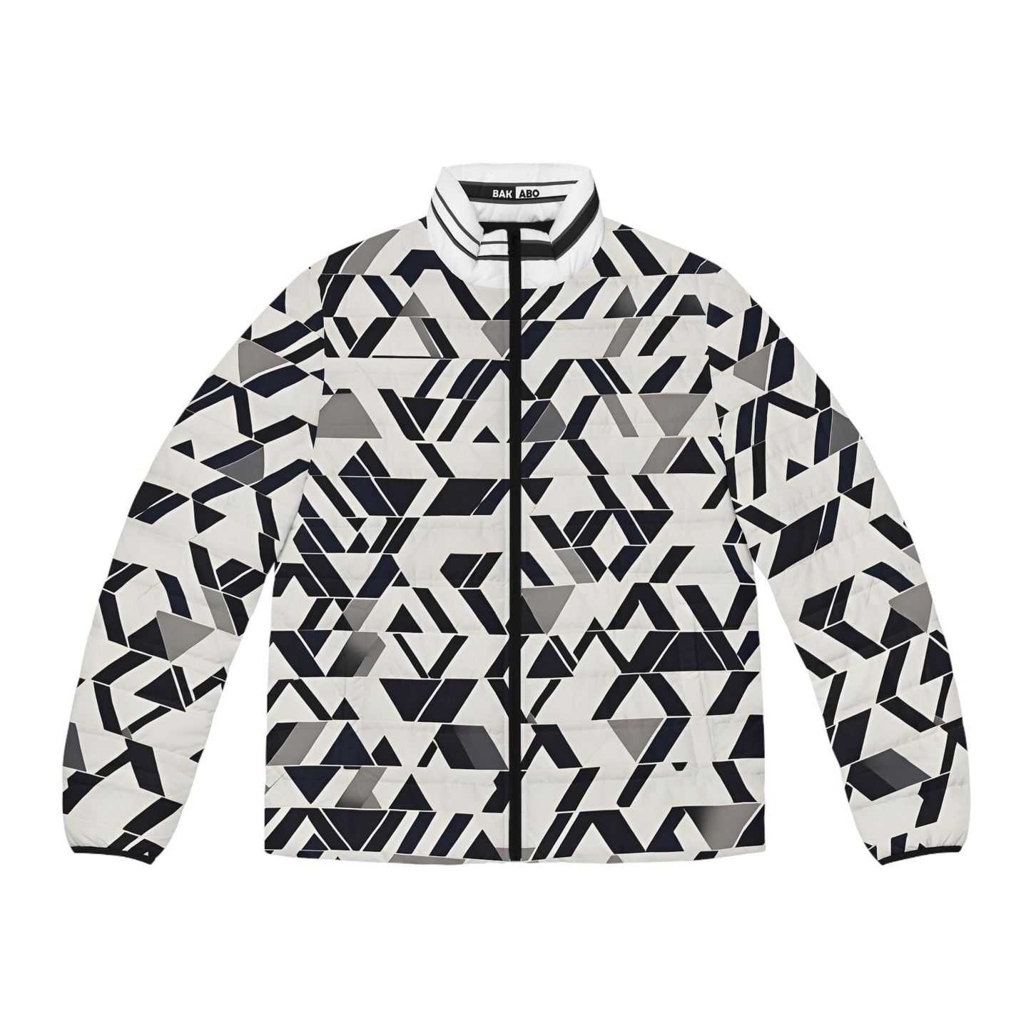 Geometric Black & White Puffer Jacket