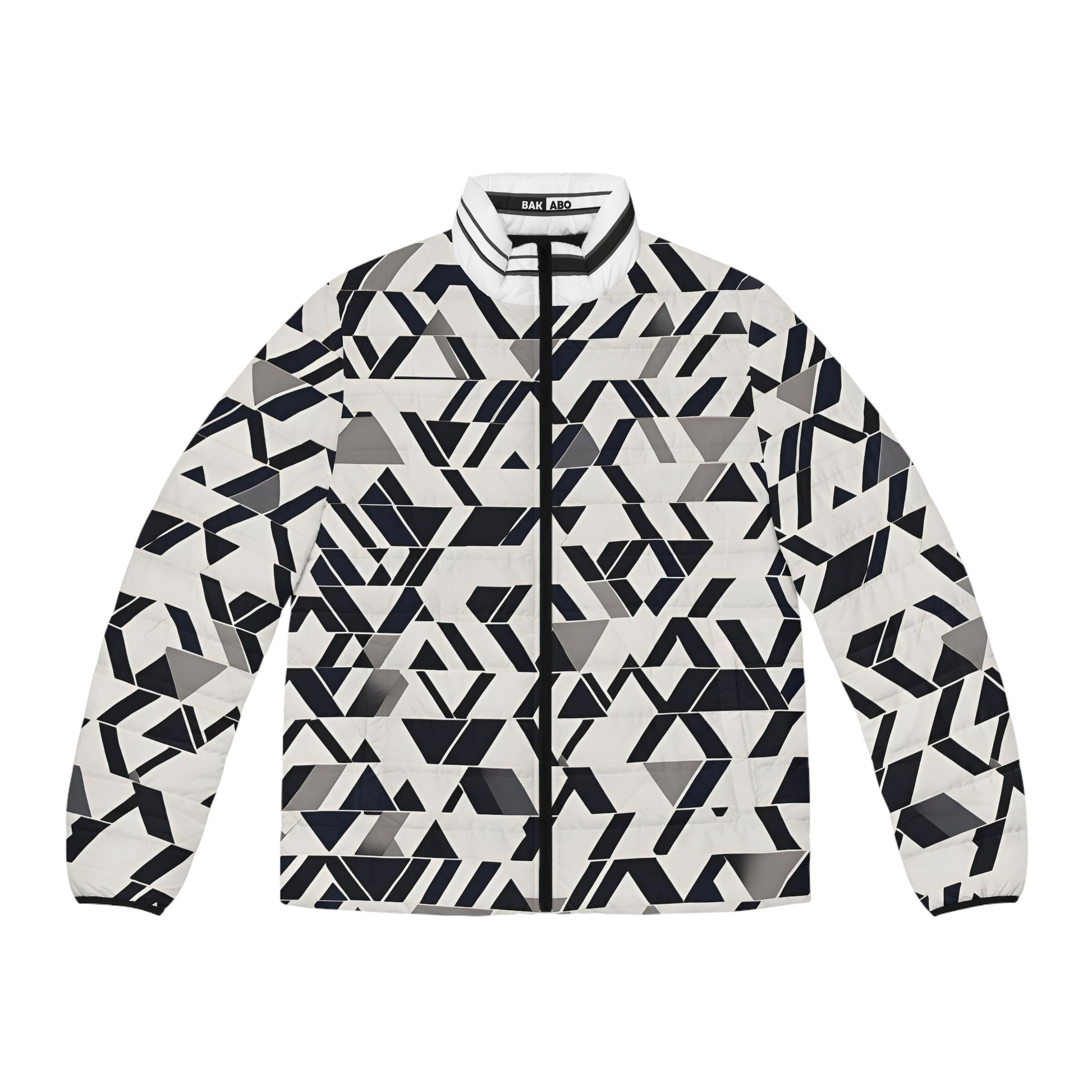 Geometric Black & White Puffer Jacket