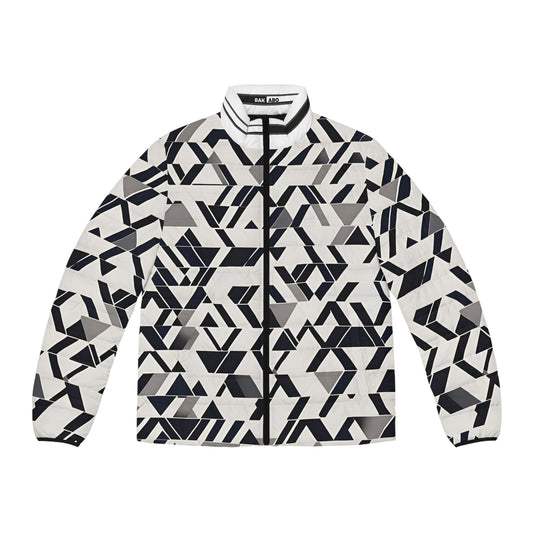 Geometric Black & White Puffer Jacket