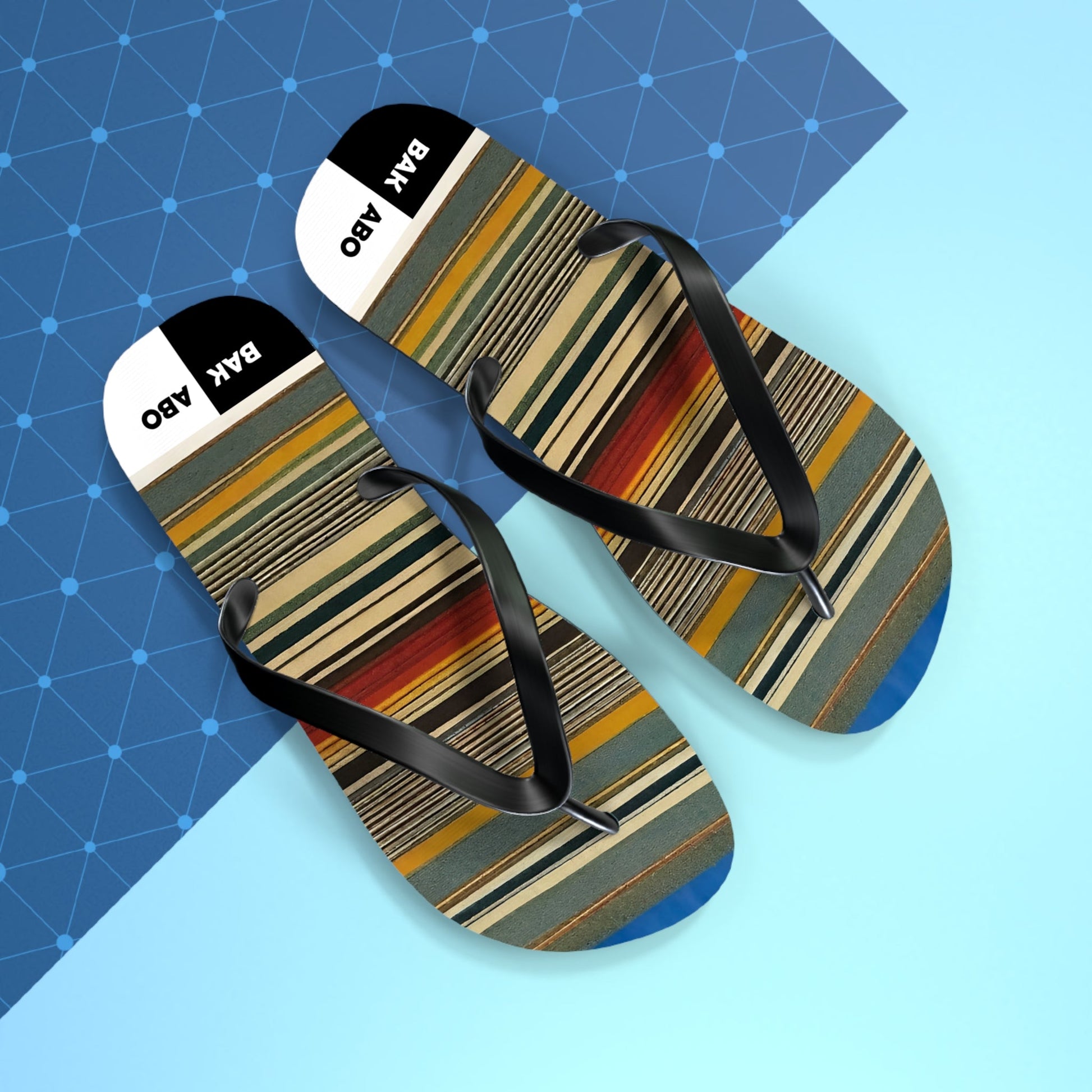 Serape Stripe Flip Flops — Southwestern Pattern Beach Sandals Printify bakabo.club
