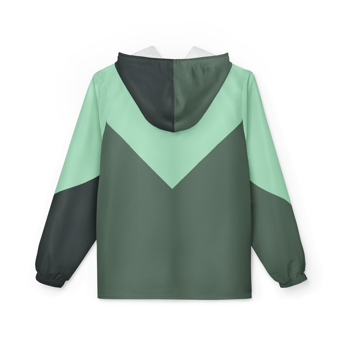 Mint Chevron Windbreaker Jacket — Lightweight Hooded Outdoor Jacket Printify bakabo.club