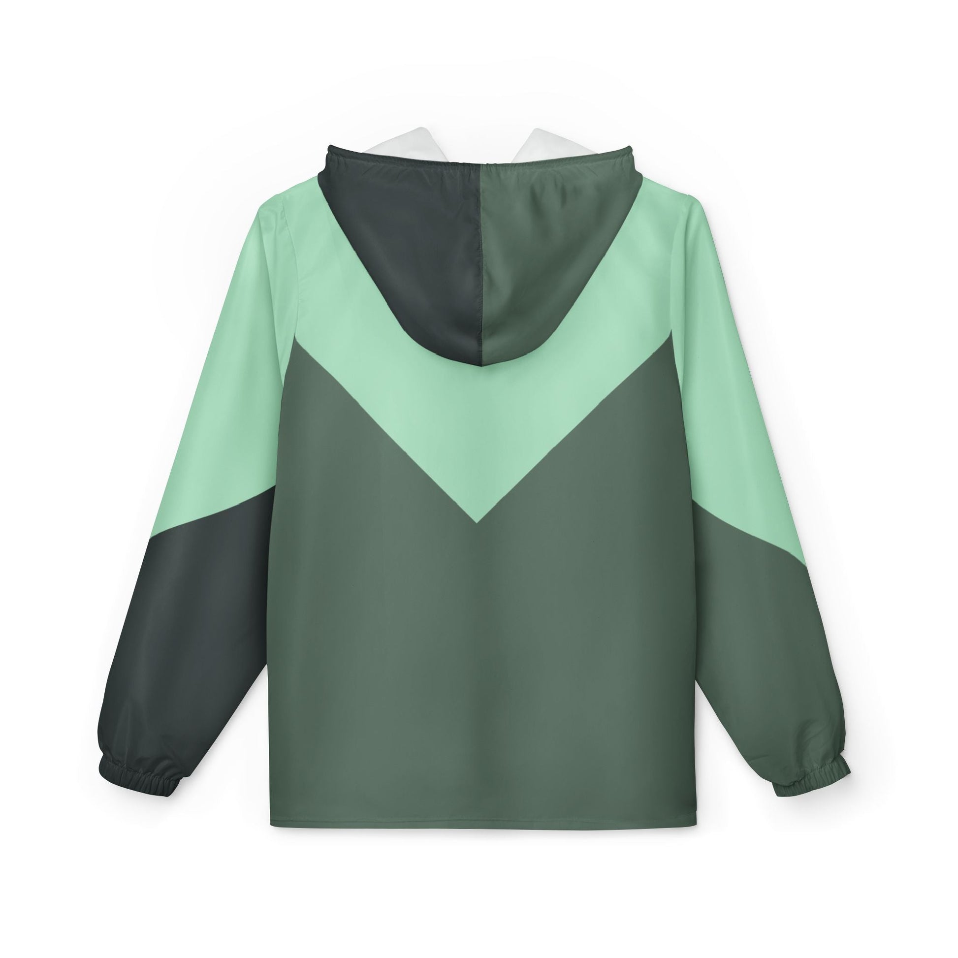 Mint Chevron Windbreaker Jacket — Lightweight Hooded Outdoor Jacket Printify bakabo.club