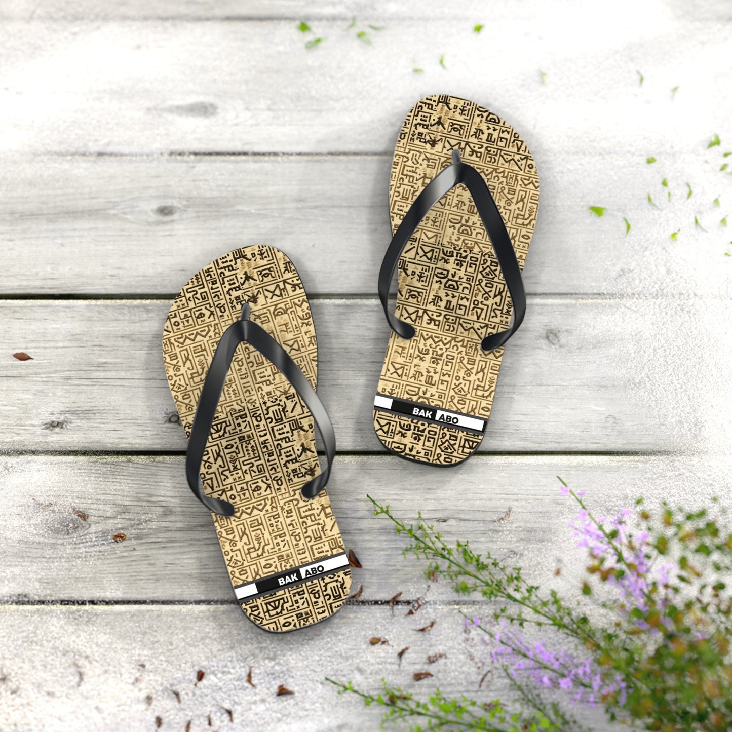 Flip Flops - Vintage Aztec Pattern Beach Sandals Printify bakabo.club