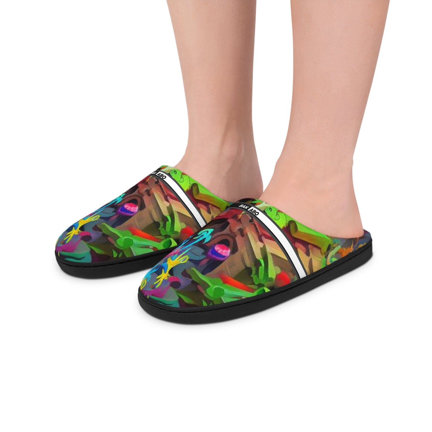 Colorful Graffiti Indoor Slippers for Women — Cozy Artistic House Shoes BakAbo Studio BKS bakabo.club
