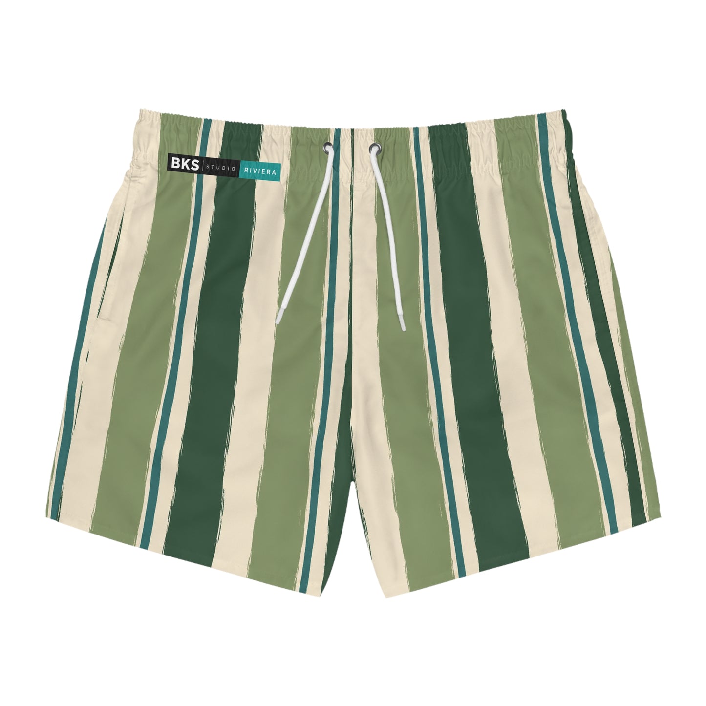 BKS Riviera Striped Green™ Swim Trunks