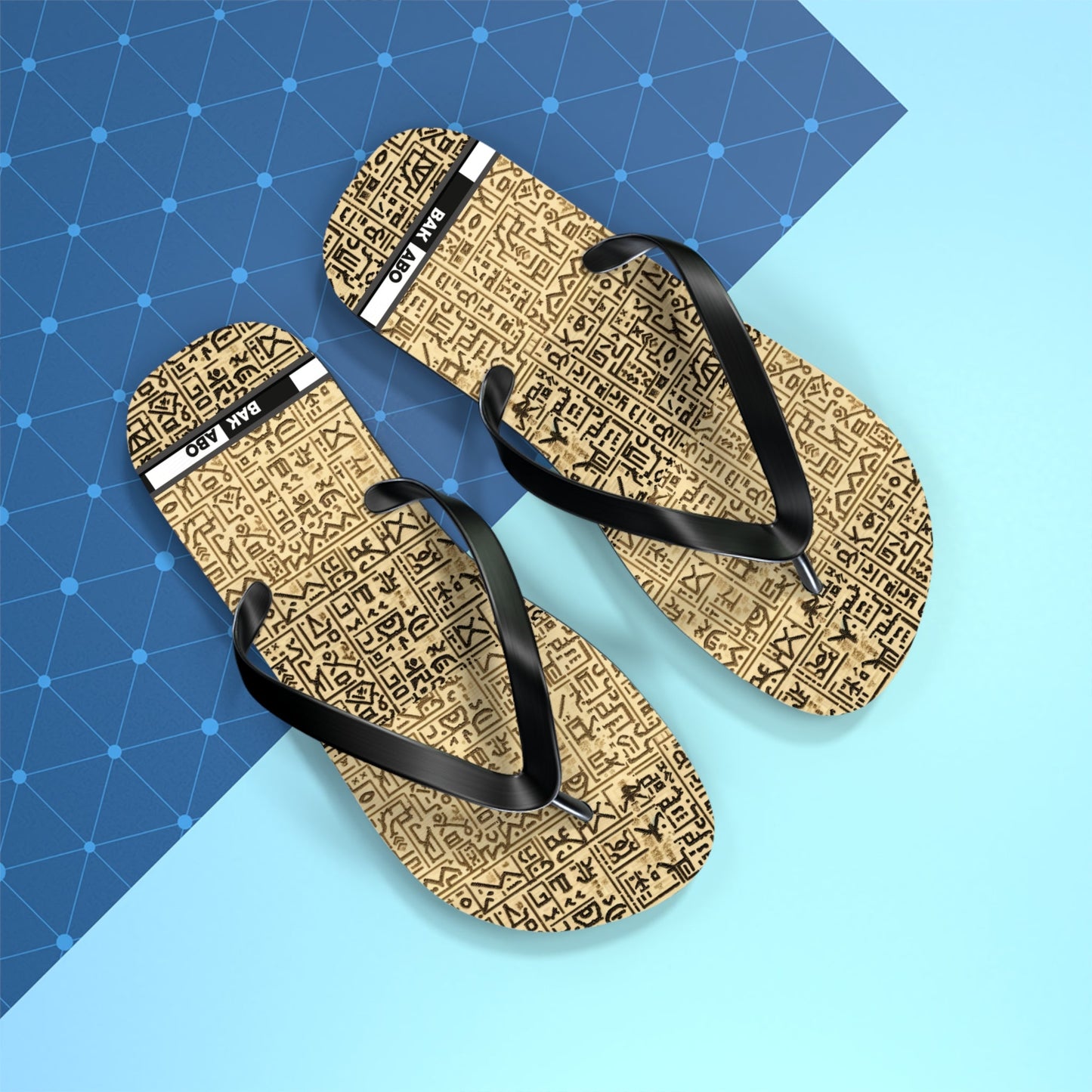Flip Flops - Vintage Aztec Pattern Beach Sandals Printify bakabo.club