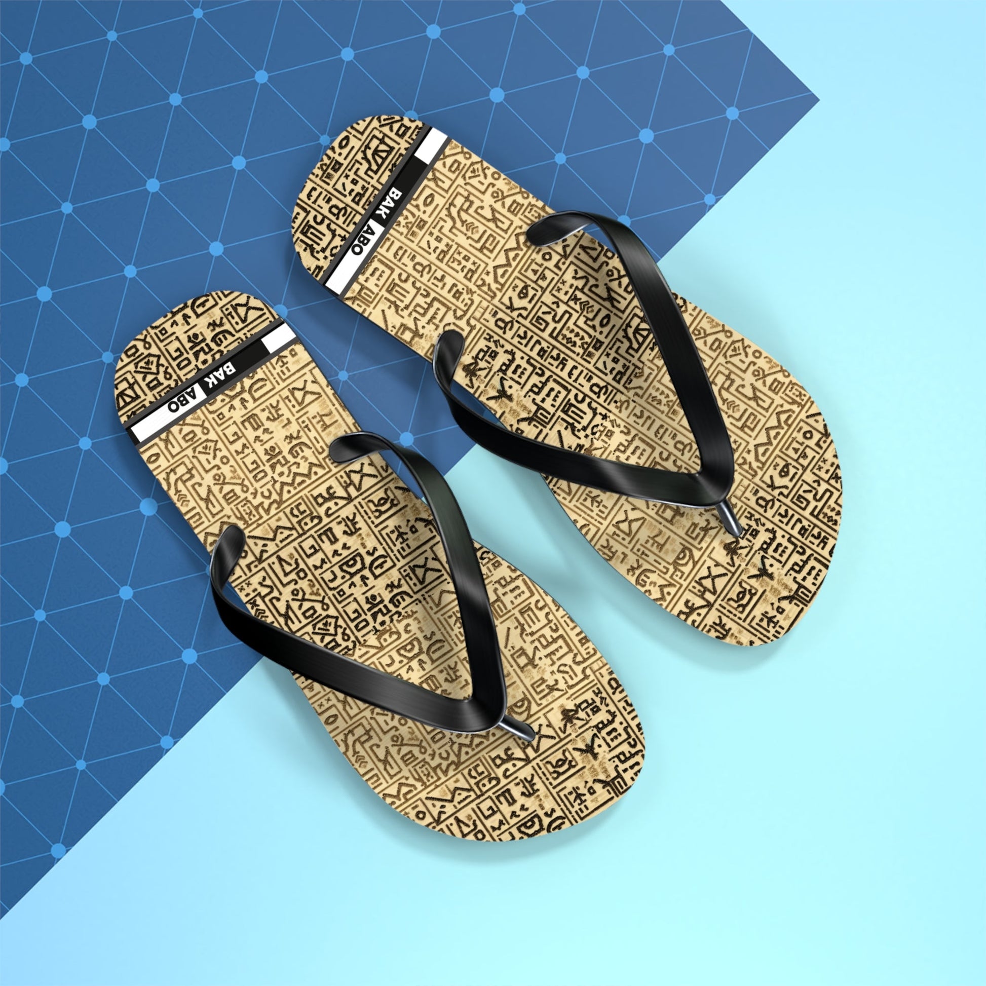 Flip Flops - Vintage Aztec Pattern Beach Sandals Printify bakabo.club