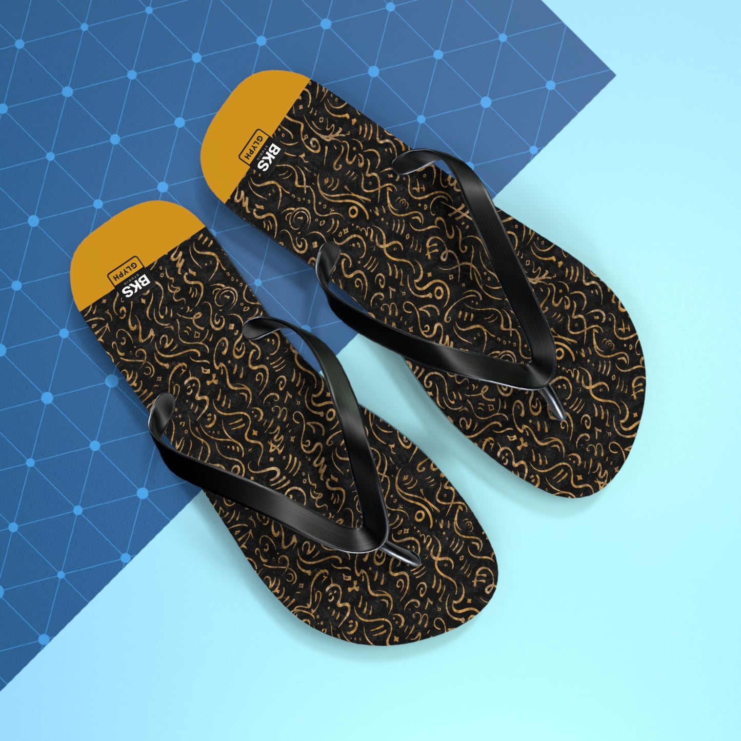 BKS Glyph Mosaic Golden™ Flip Flops