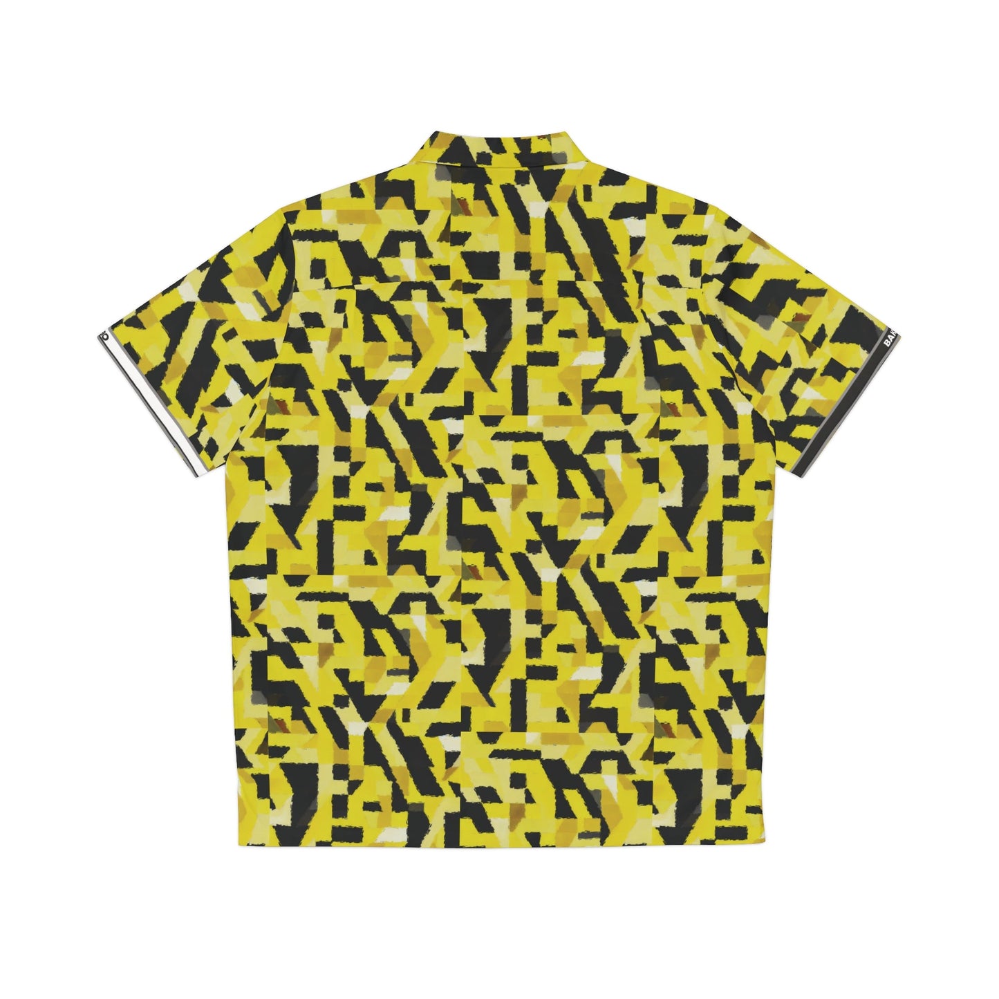 Yellow Geo Camo Hawaiian Shirt — Men's Bold Abstract Aloha Printify bakabo.club