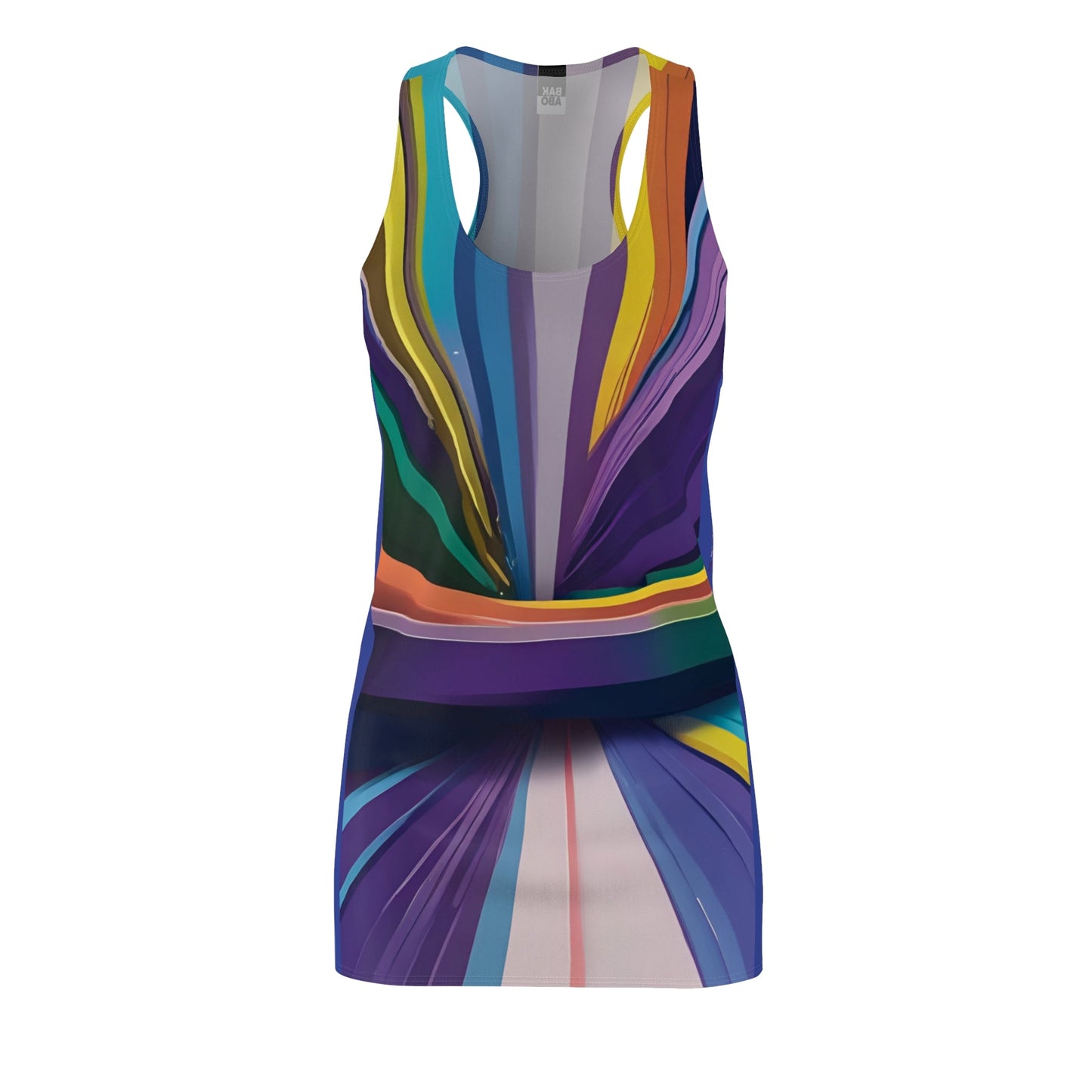 Abstract Rainbow Racerback Dress — Vibrant All-Over Print Printify bakabo.club