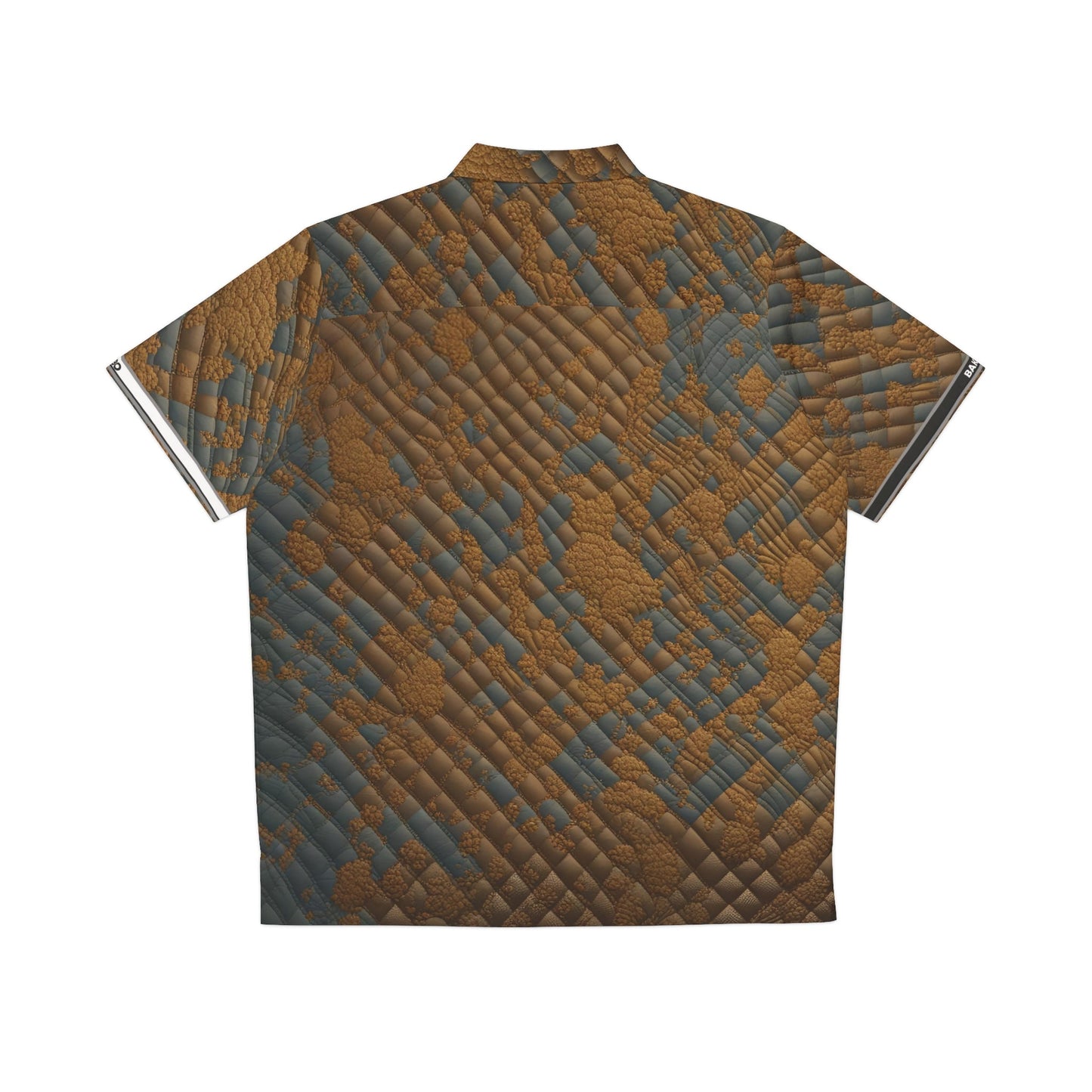 Men's Tropical Brown Quilted Pattern Hawaiian Shirt Printify bakabo.club