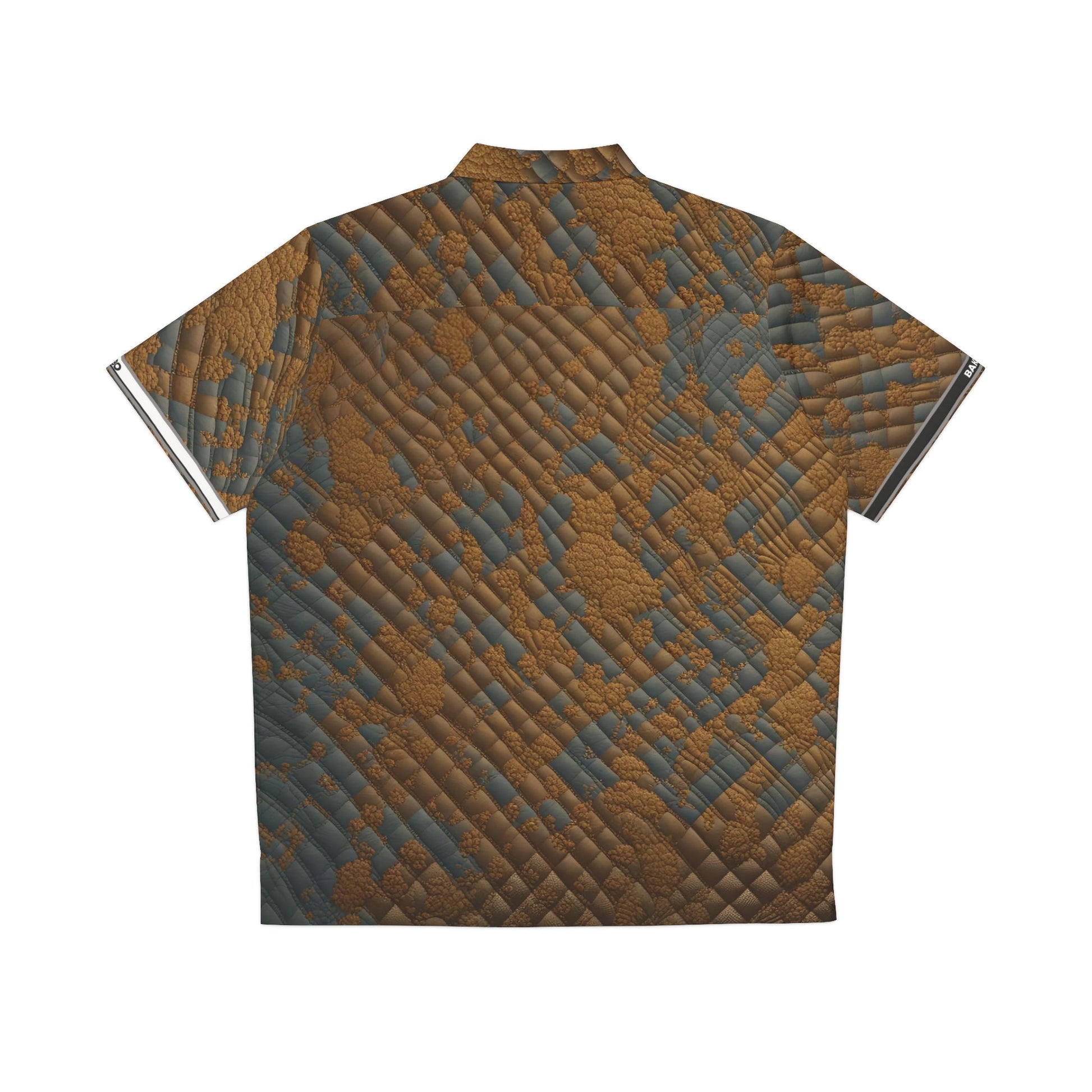 Men's Tropical Brown Quilted Pattern Hawaiian Shirt Printify bakabo.club