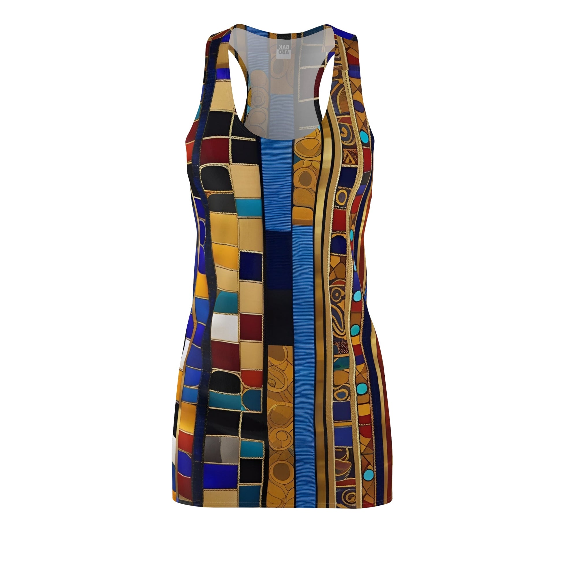 Geometric Mosaic Racerback Dress — Vibrant Tile Print Printify bakabo.club