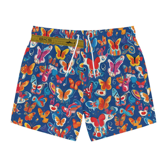 Butterfly Print Swim Trunks - Colorful Tropical Beach Shorts Printify bakabo.club