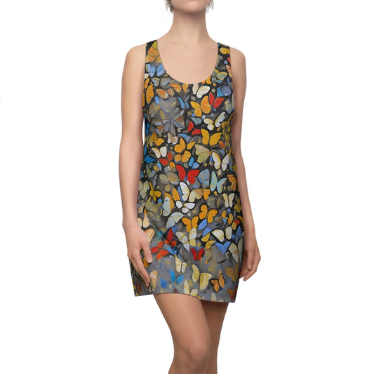 Butterfly Garden Racerback Dress — All-Over Print Floral Summer Dress