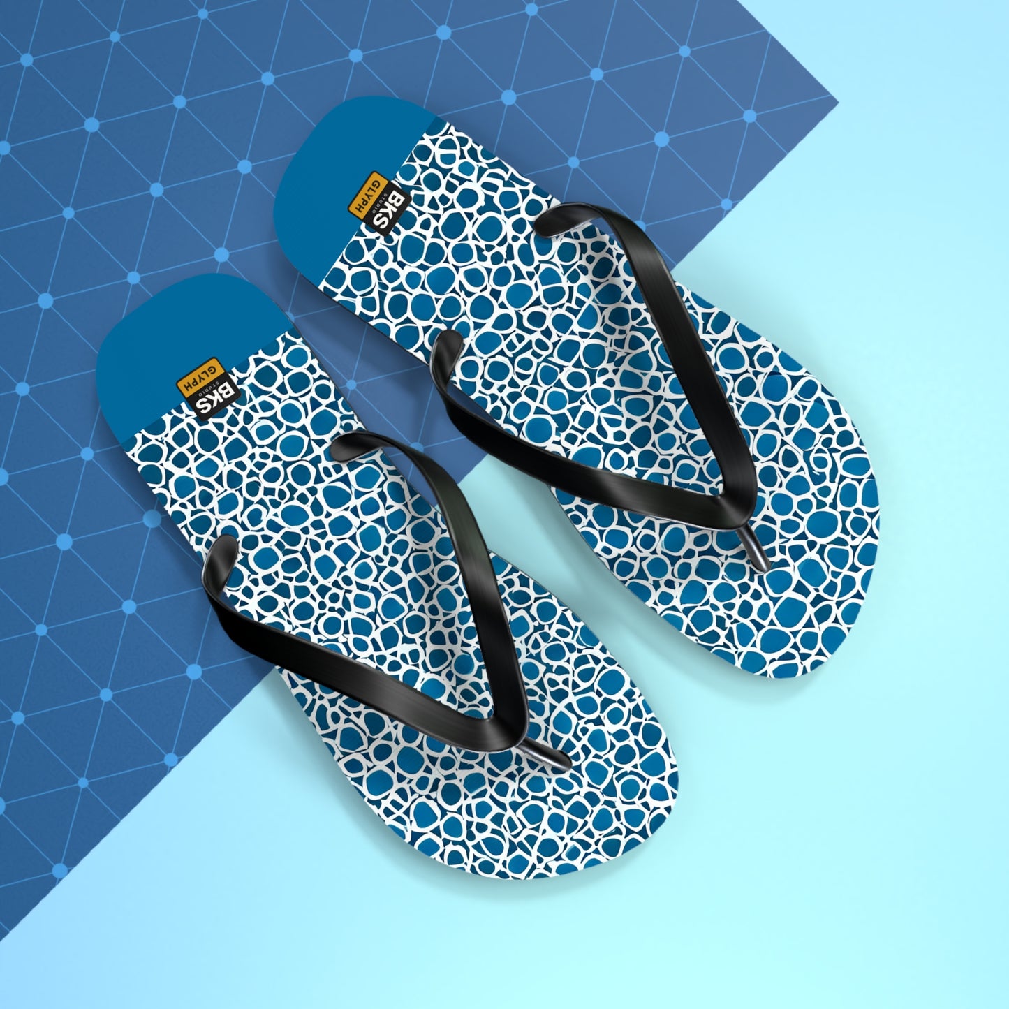 BKS Glyph Blue Mosaic™ Flip Flops