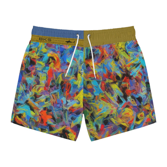 Abstract Color Splash Swim Trunks — Vibrant All-Over Print Beach Shorts Printify bakabo.club