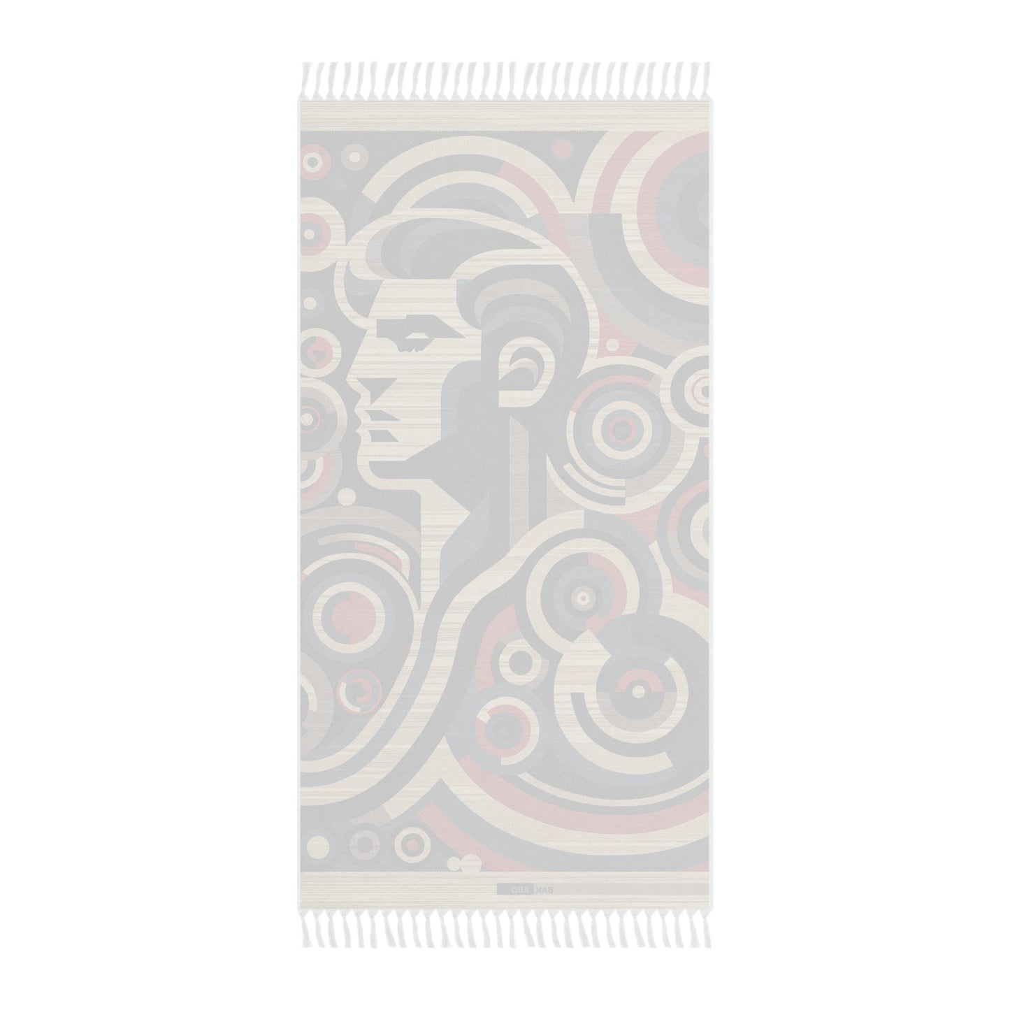Boho Beach Towel — Retro Geometric Mermaid Print, Fringe Cotton Beach Blanket Printify bakabo.club
