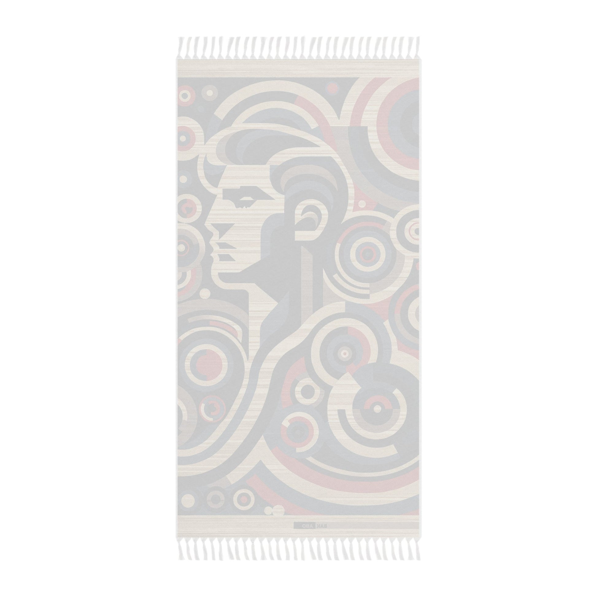 Boho Beach Towel — Retro Geometric Mermaid Print, Fringe Cotton Beach Blanket Printify bakabo.club