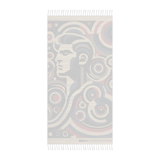 Boho Beach Towel — Retro Geometric Mermaid Print, Fringe Cotton Beach Blanket Printify bakabo.club