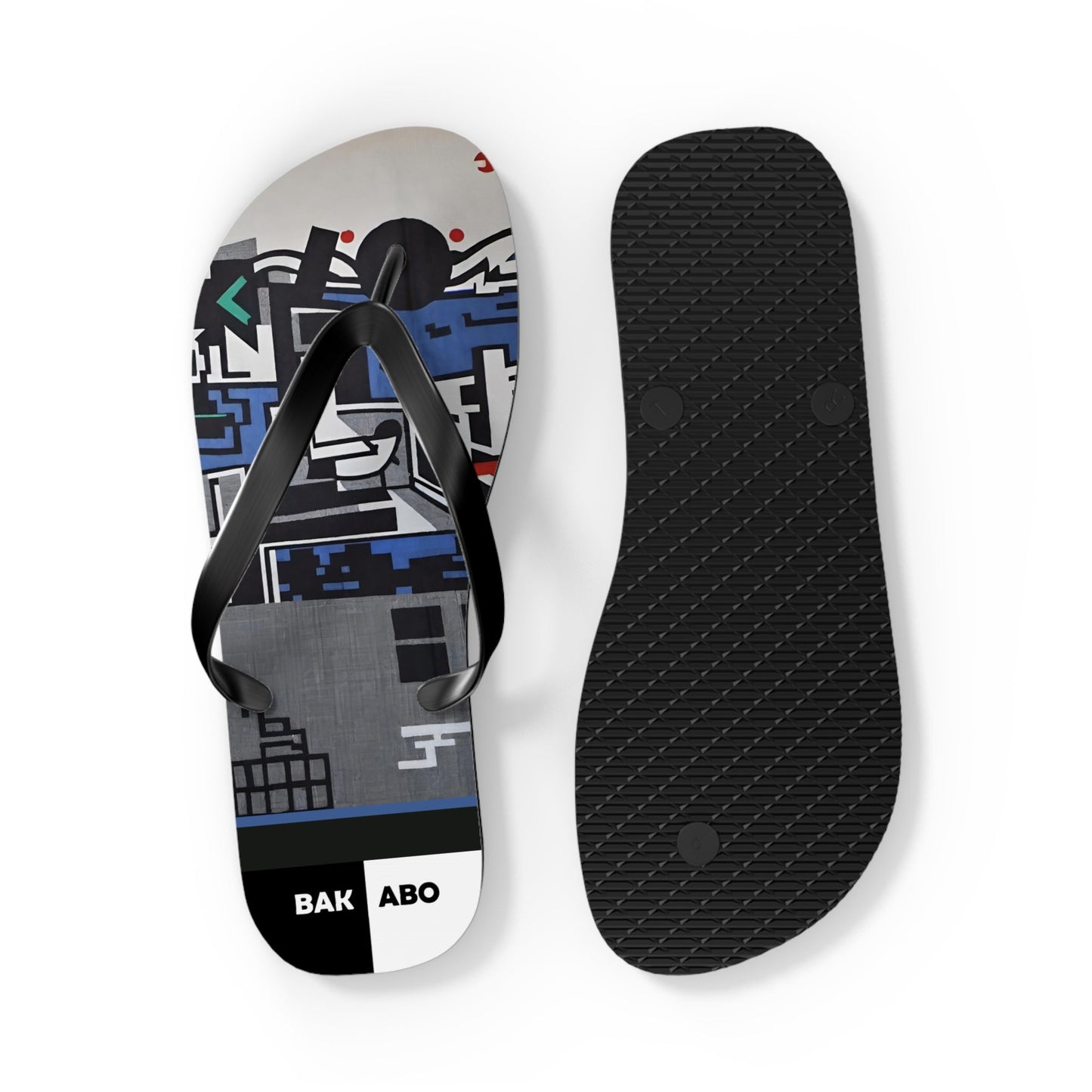 Abstract Urban Graffiti Flip Flops — BAK ABO Graphic Beach Sandals Printify bakabo.club