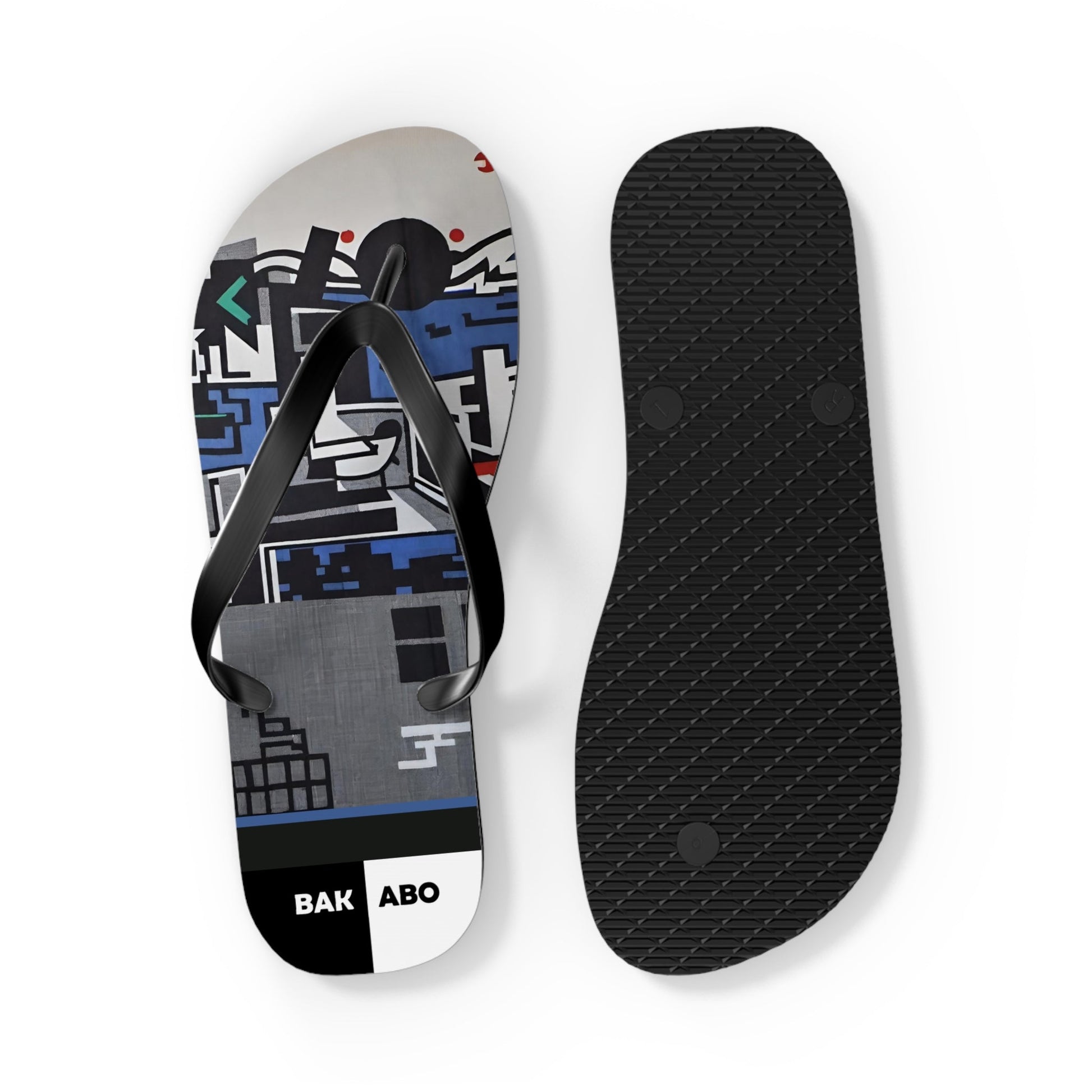 Abstract Urban Graffiti Flip Flops — BAK ABO Graphic Beach Sandals Printify bakabo.club