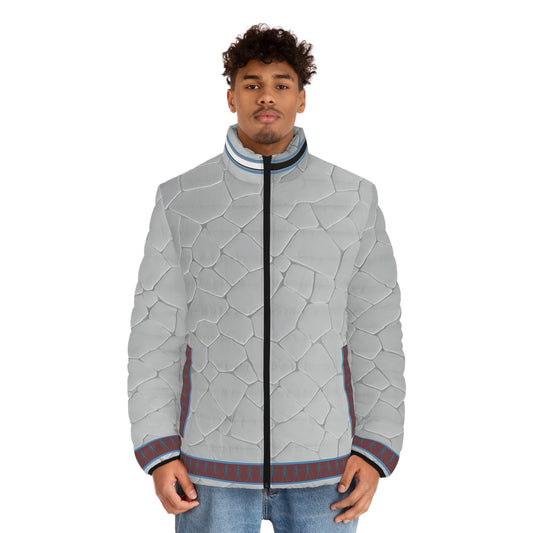 Puffer Jacket — Cracked Stone Texture All-Over Print BakAbo Studio BKS bakabo.club