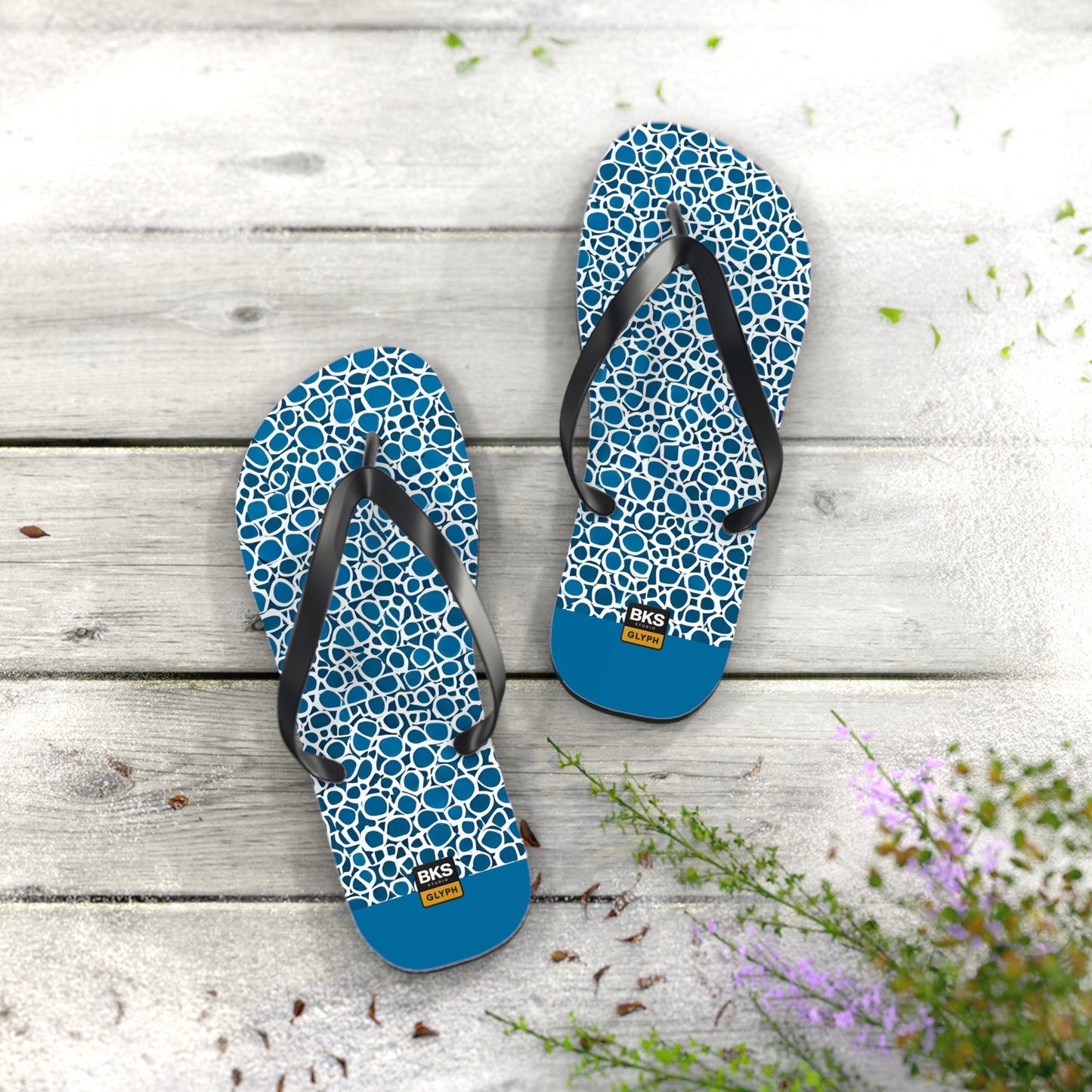 BKS Glyph Blue Mosaic™ Flip Flops