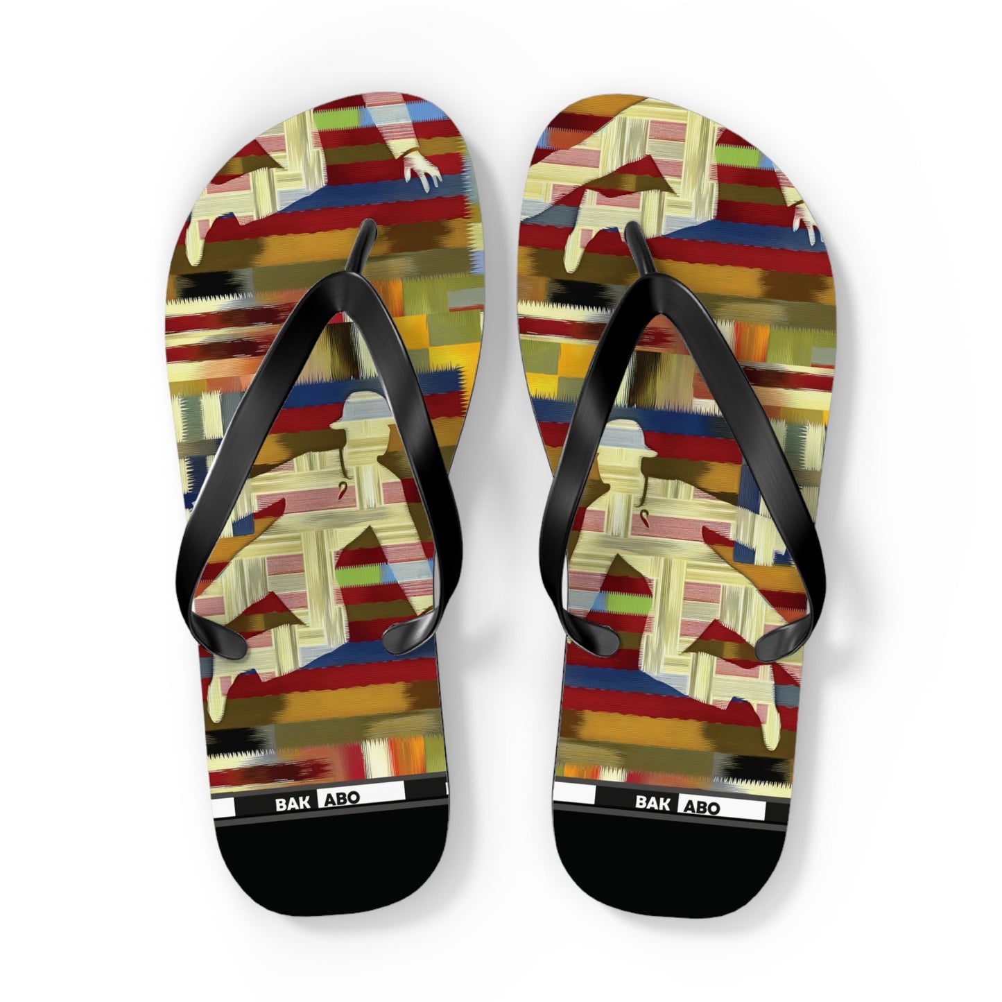 Abstract Colorblock Flip Flops – Bold Geo Beach Sandals Printify bakabo.club