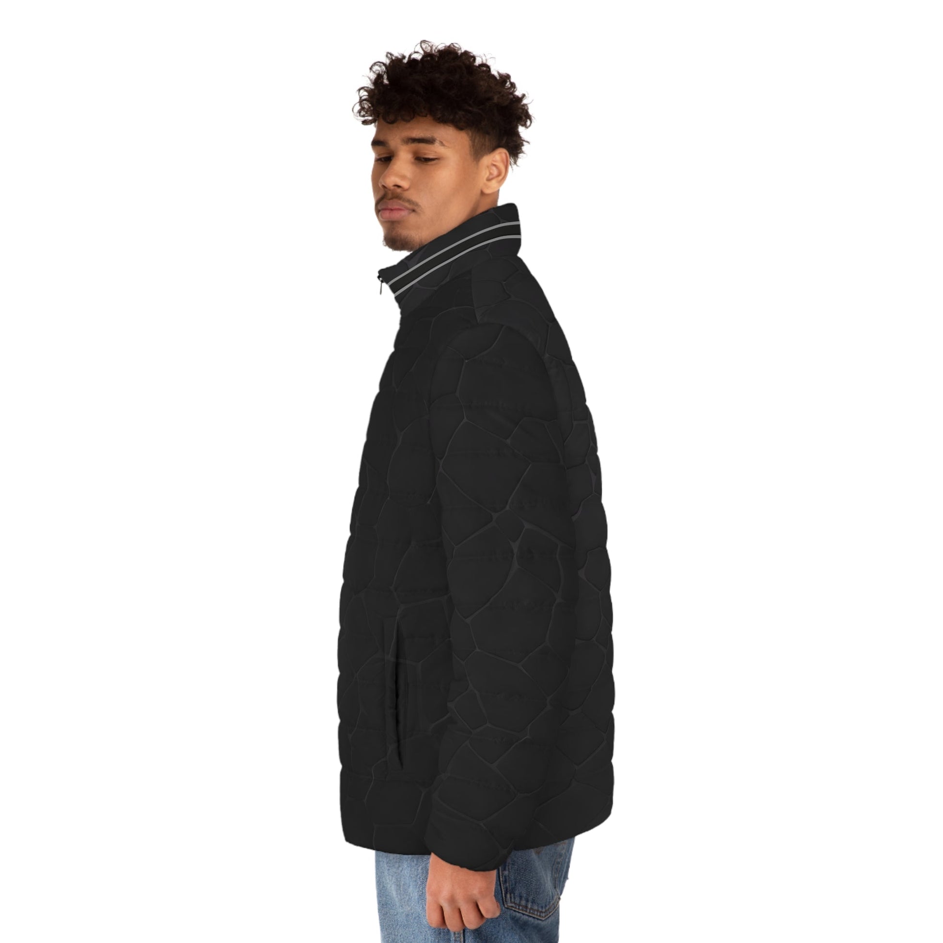 Men's Black Quilted Puffer Jacket — Lightweight Insulated Outerwear Printify bakabo.club