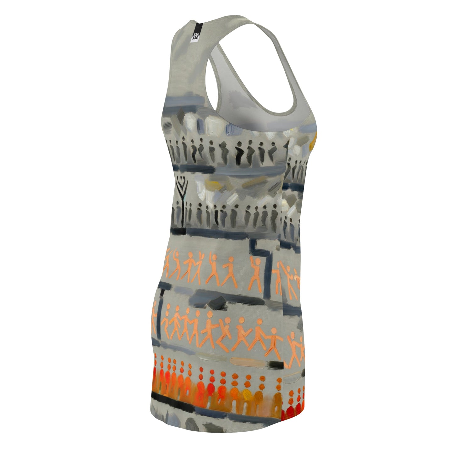 Racerback Dress — Abstract Tribal Stripe Print Printify bakabo.club