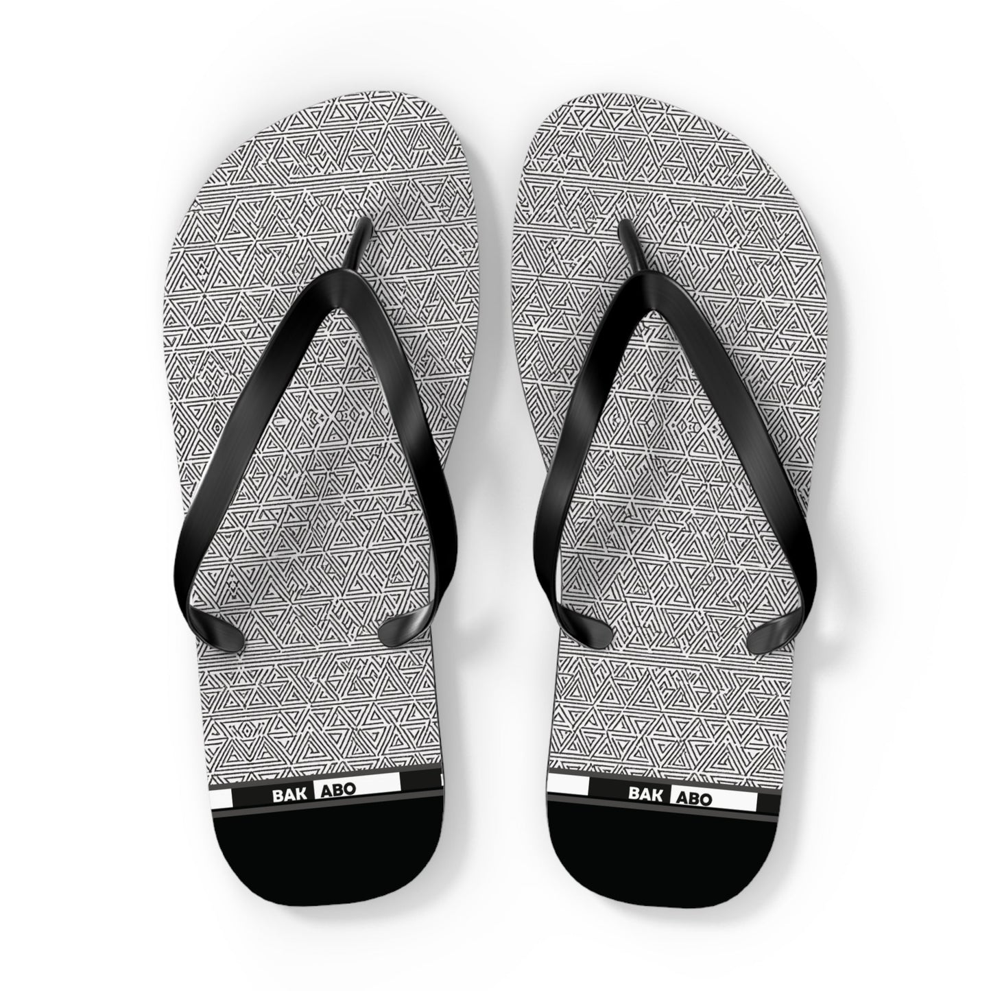 Gray Geometric Pattern Flip Flops – Minimalist Beach Sandals Printify bakabo.club