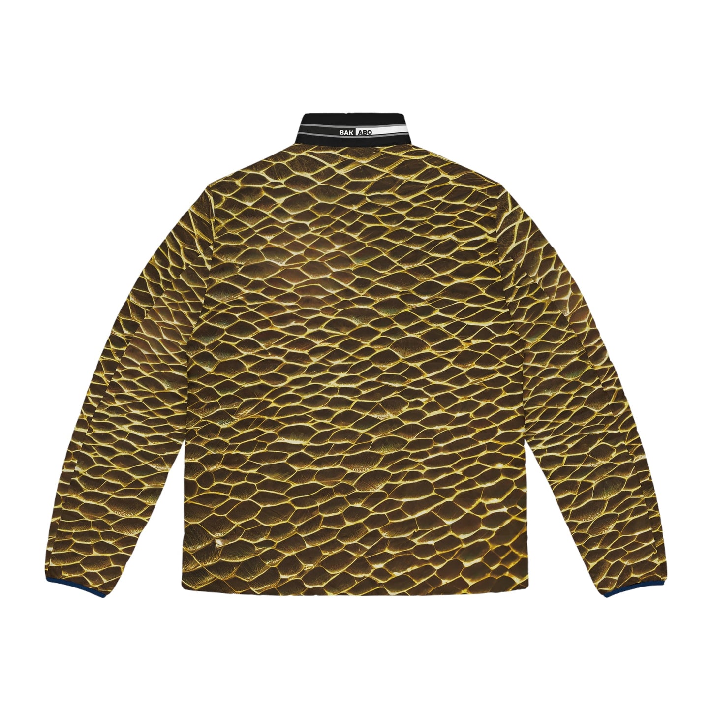 Men's Snake Scale Puffer Jacket — Gold Reptile All-Over Print Printify bakabo.club