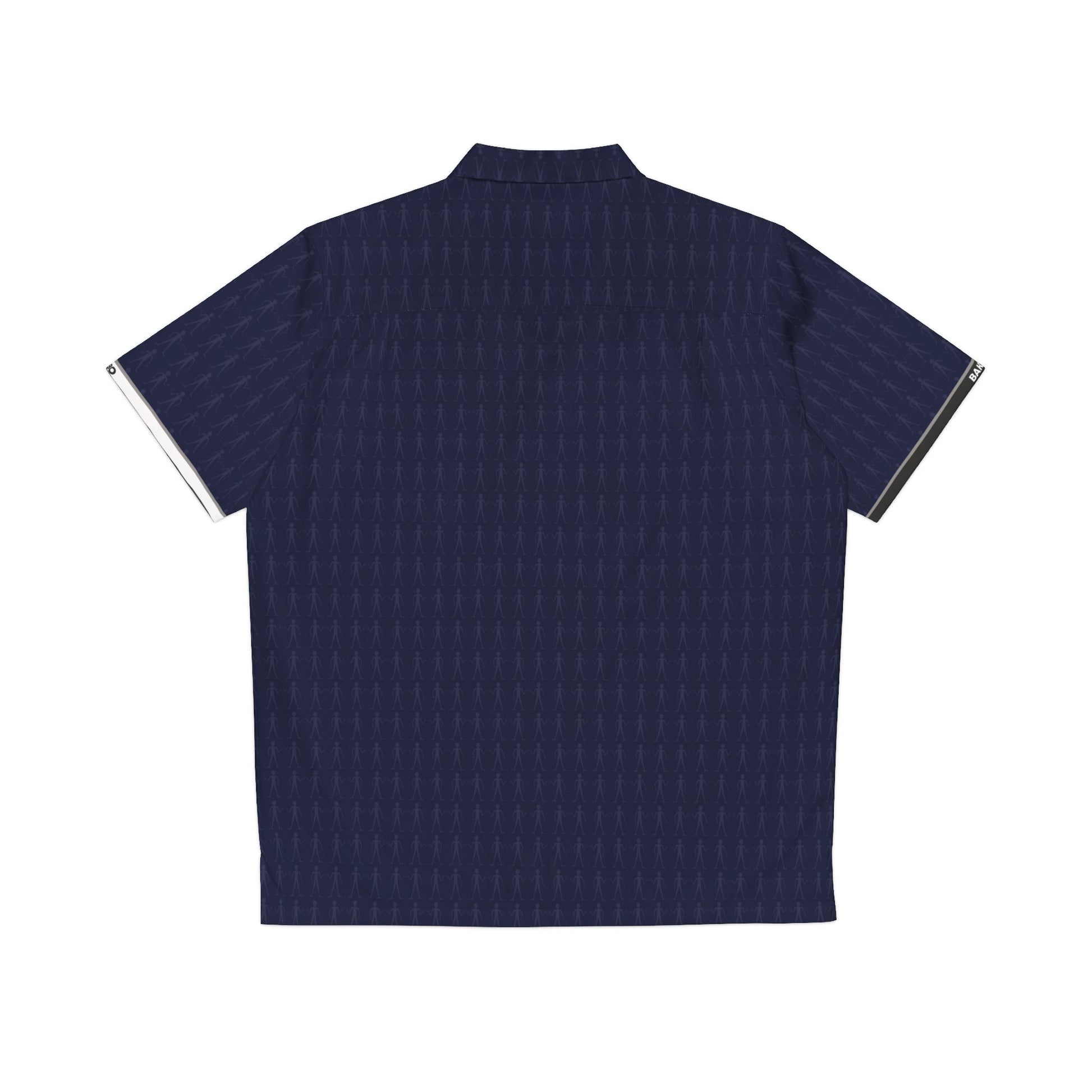 Men's Navy Geometric Hawaiian Shirt — Casual Resort Aloha Button-Up Printify bakabo.club