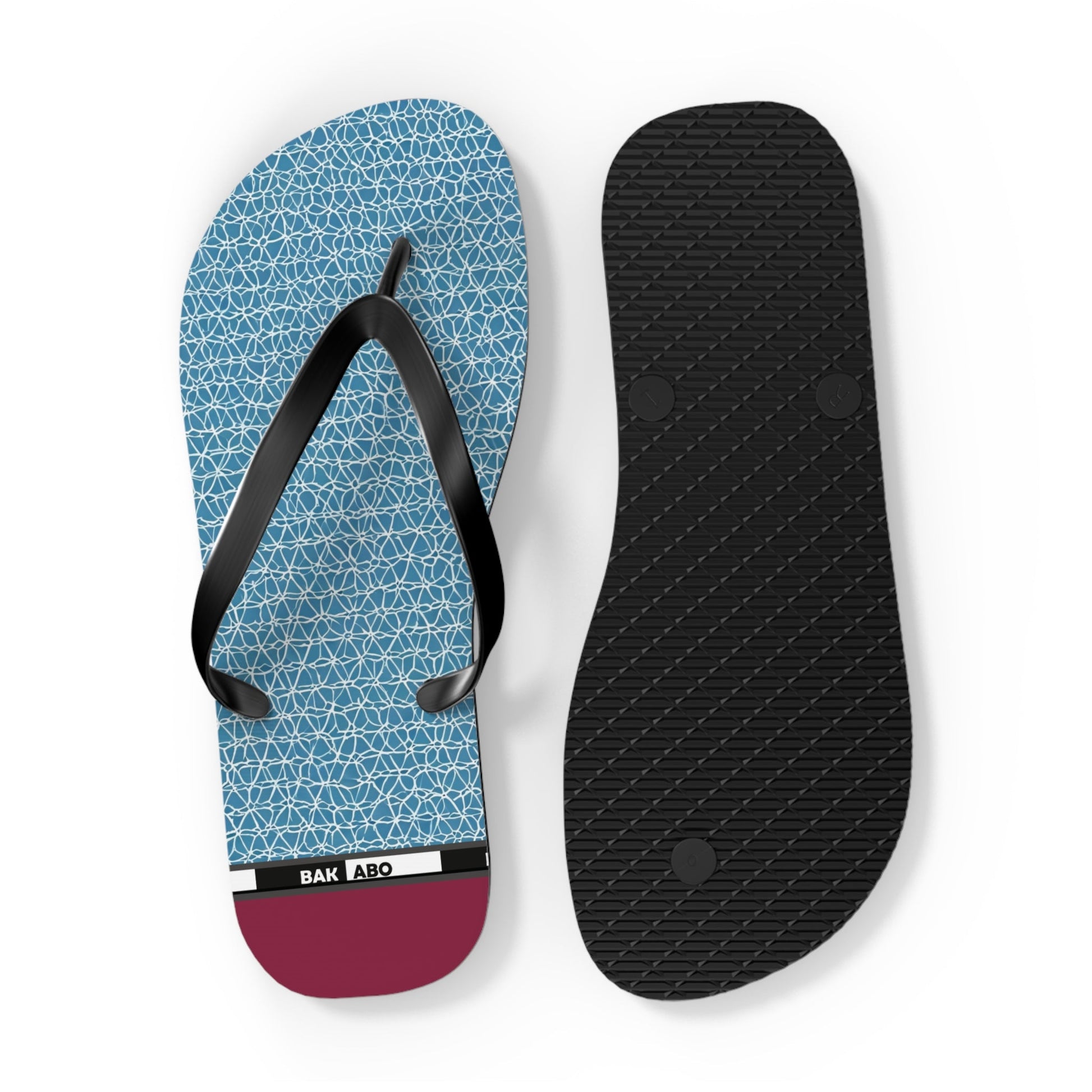 Blue Geometric Flip Flops – Lightweight Summer Beach Sandals Printify bakabo.club