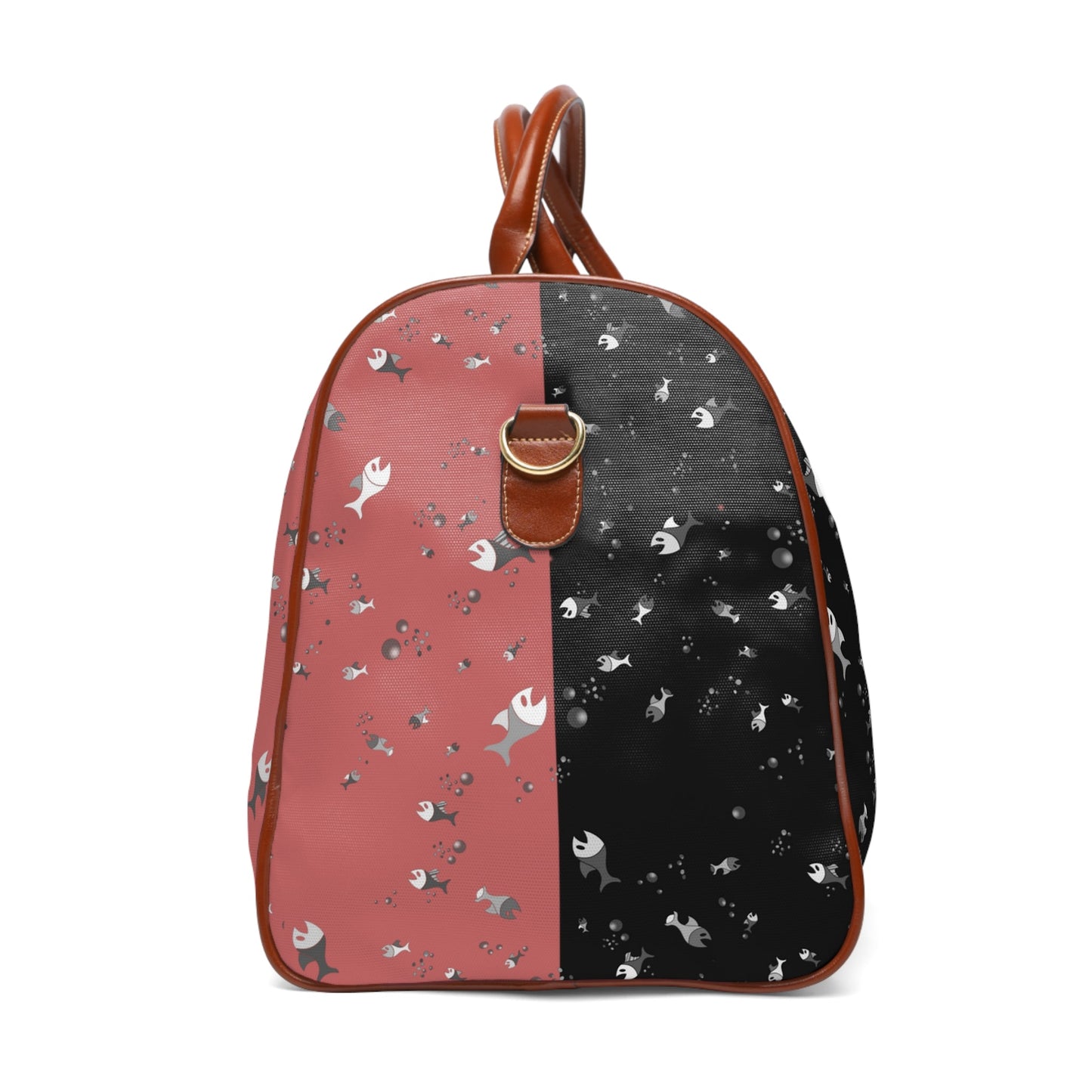 Speckled Two-Tone Waterproof Travel Duffle Bag — Black & Rose Weekend Bag Printify bakabo.club