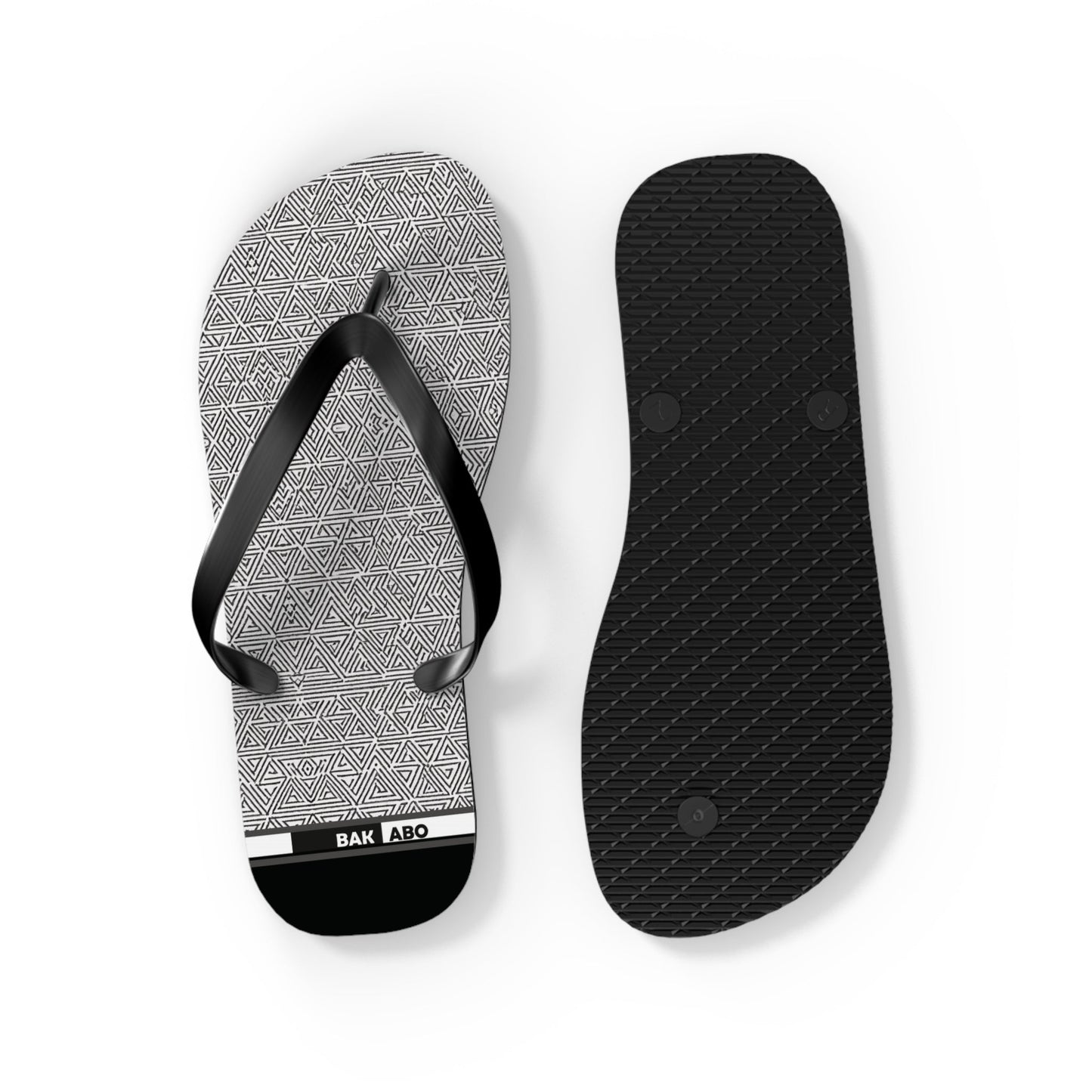 Gray Geometric Pattern Flip Flops – Minimalist Beach Sandals Printify bakabo.club