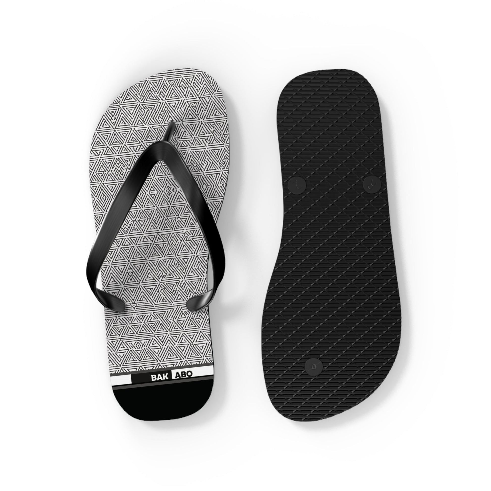 Gray Geometric Pattern Flip Flops – Minimalist Beach Sandals Printify bakabo.club
