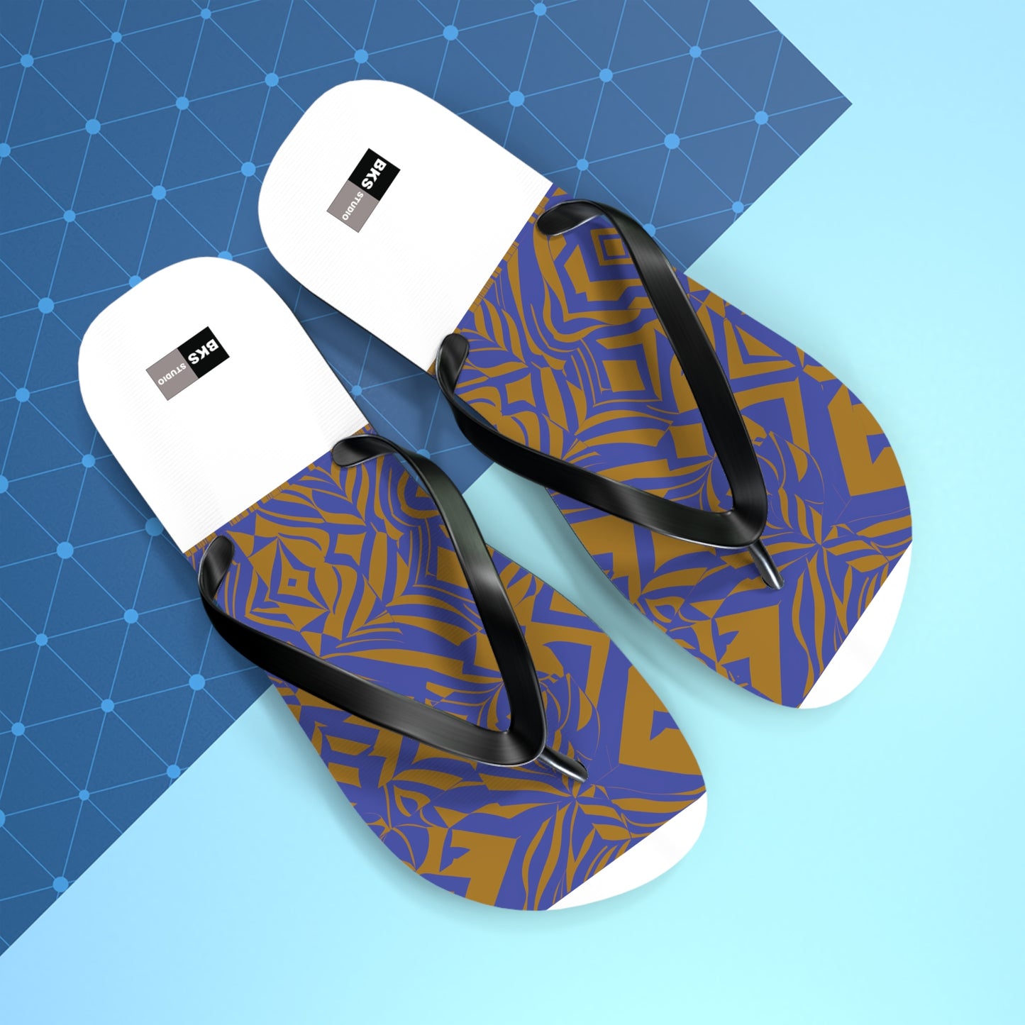 BKS Glyph Blue Gold™ Flip Flops