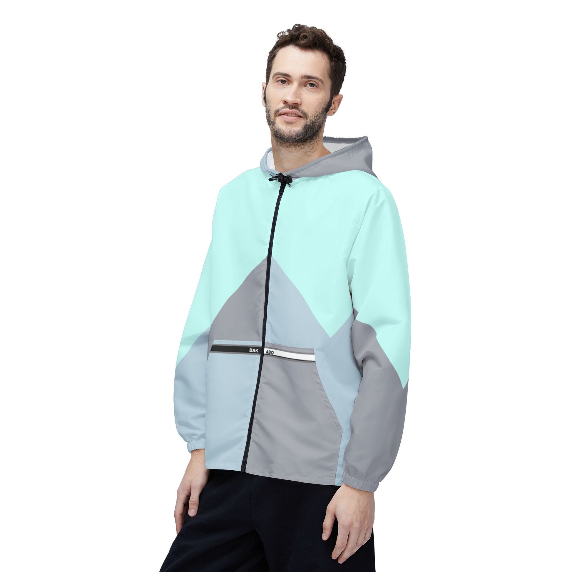 Colorblock Chevron Windbreaker Jacket — Lightweight Hooded Outdoor Shell Printify bakabo.club